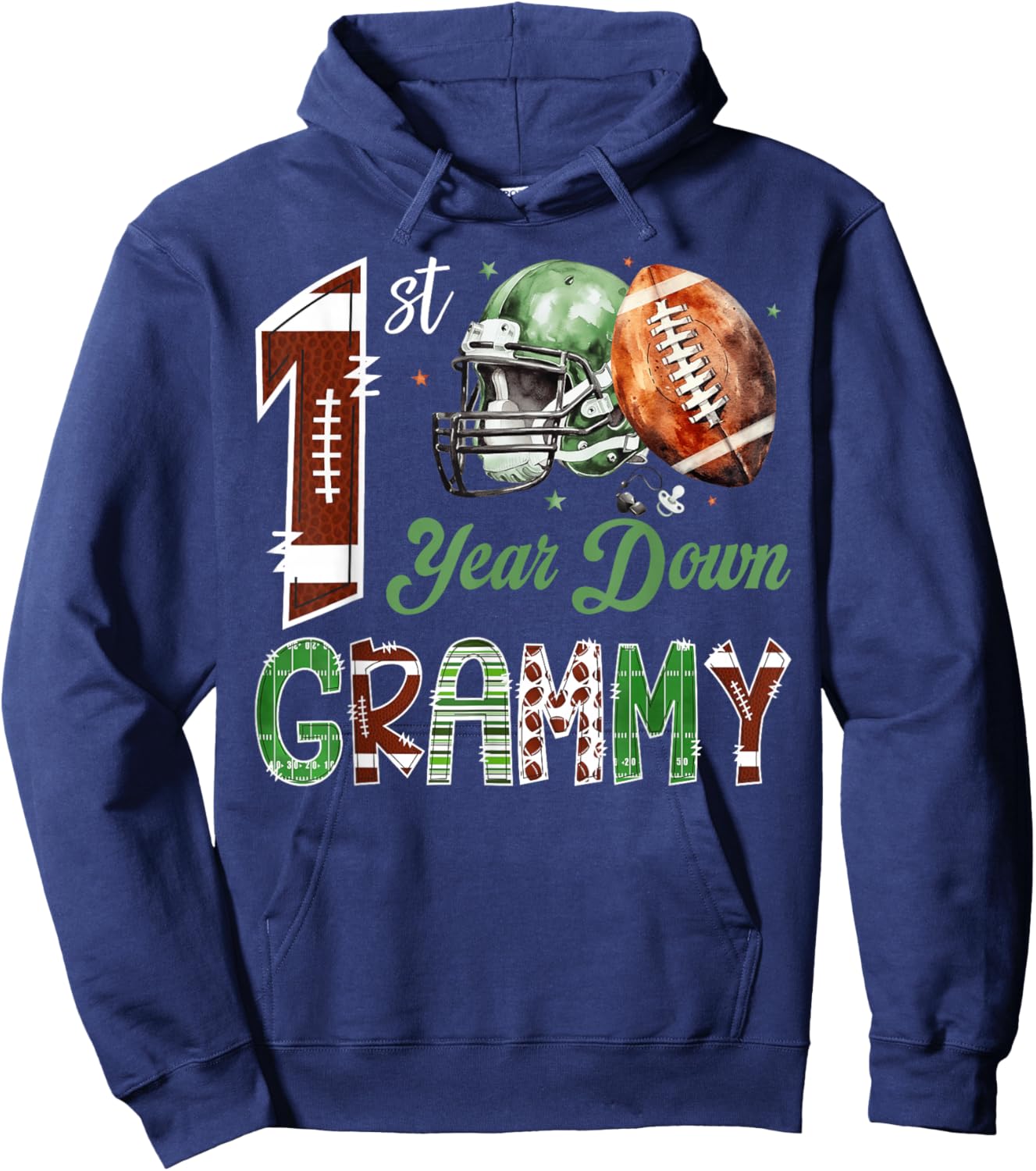 Grammy of The 1 Year Old Football 1st Birthday Boy Party Hoodie - Hoodie | Navy