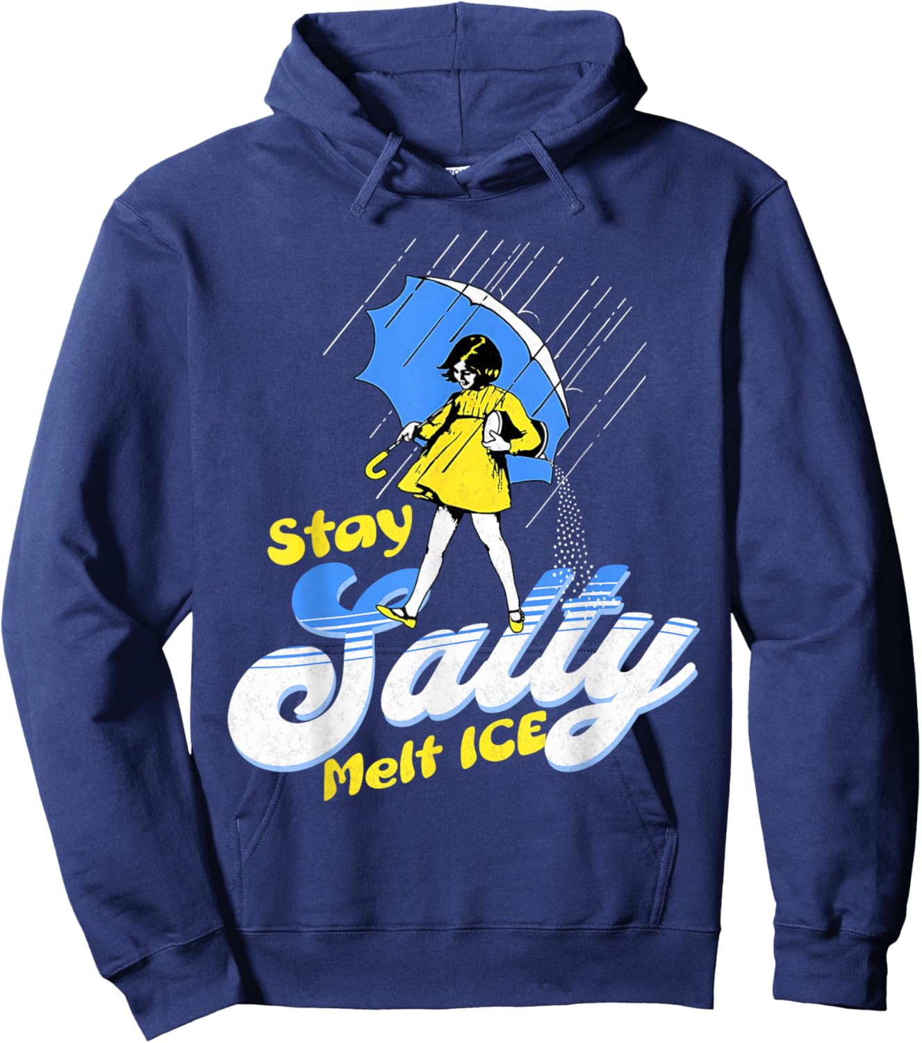 Be Salty Melt ICE Funny Sarcastic Political Humor Retro Hoodie - Hoodie | Navy