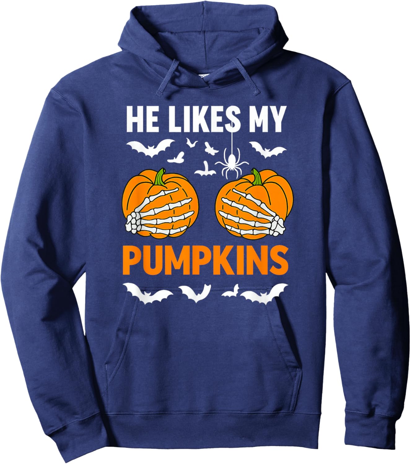 He Likes My Pumpkins She Like My Broomstick Couple Halloween Hoodie - Hoodie | Navy