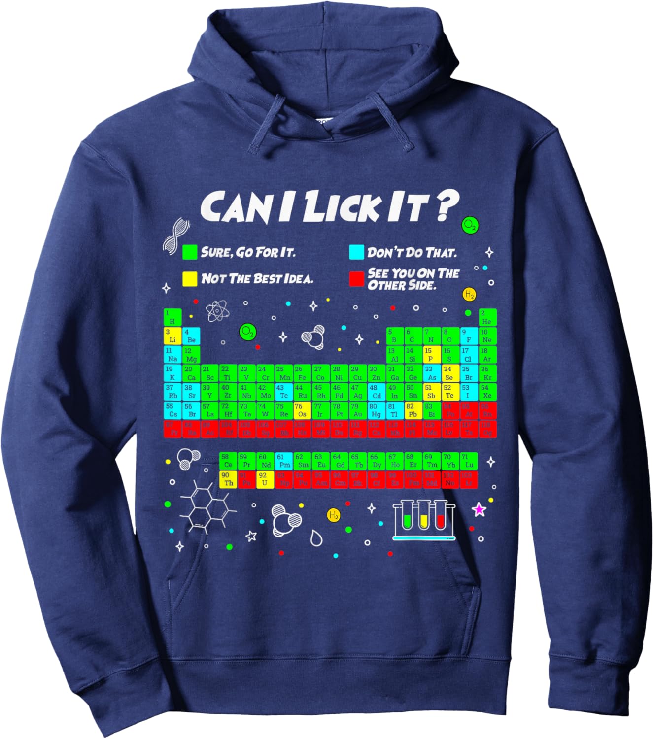 Can I Lick It Periodic Table Funny 100 Days of School Hoodie - Hoodie | Navy