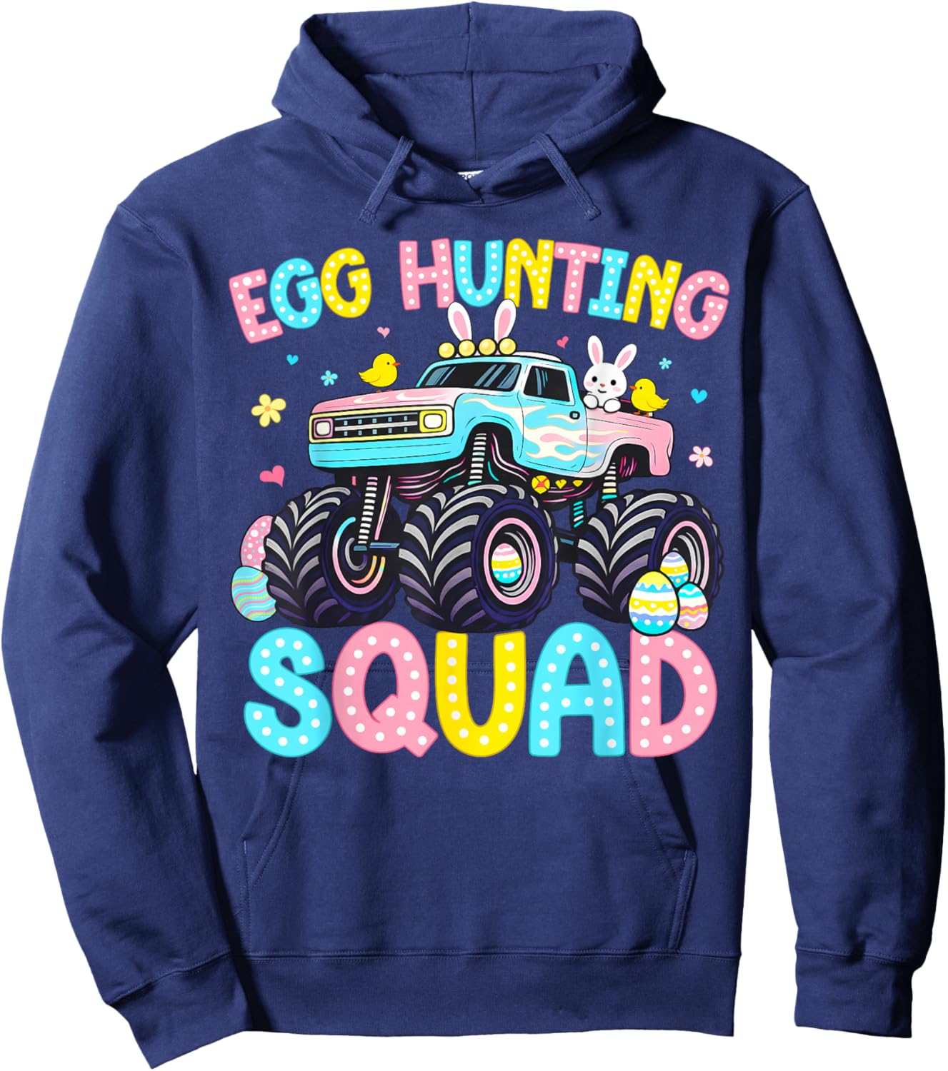 Egg Hunting Squad for Kids Toddler Boys Girls Easter Day Hoodie - Hoodie | Navy