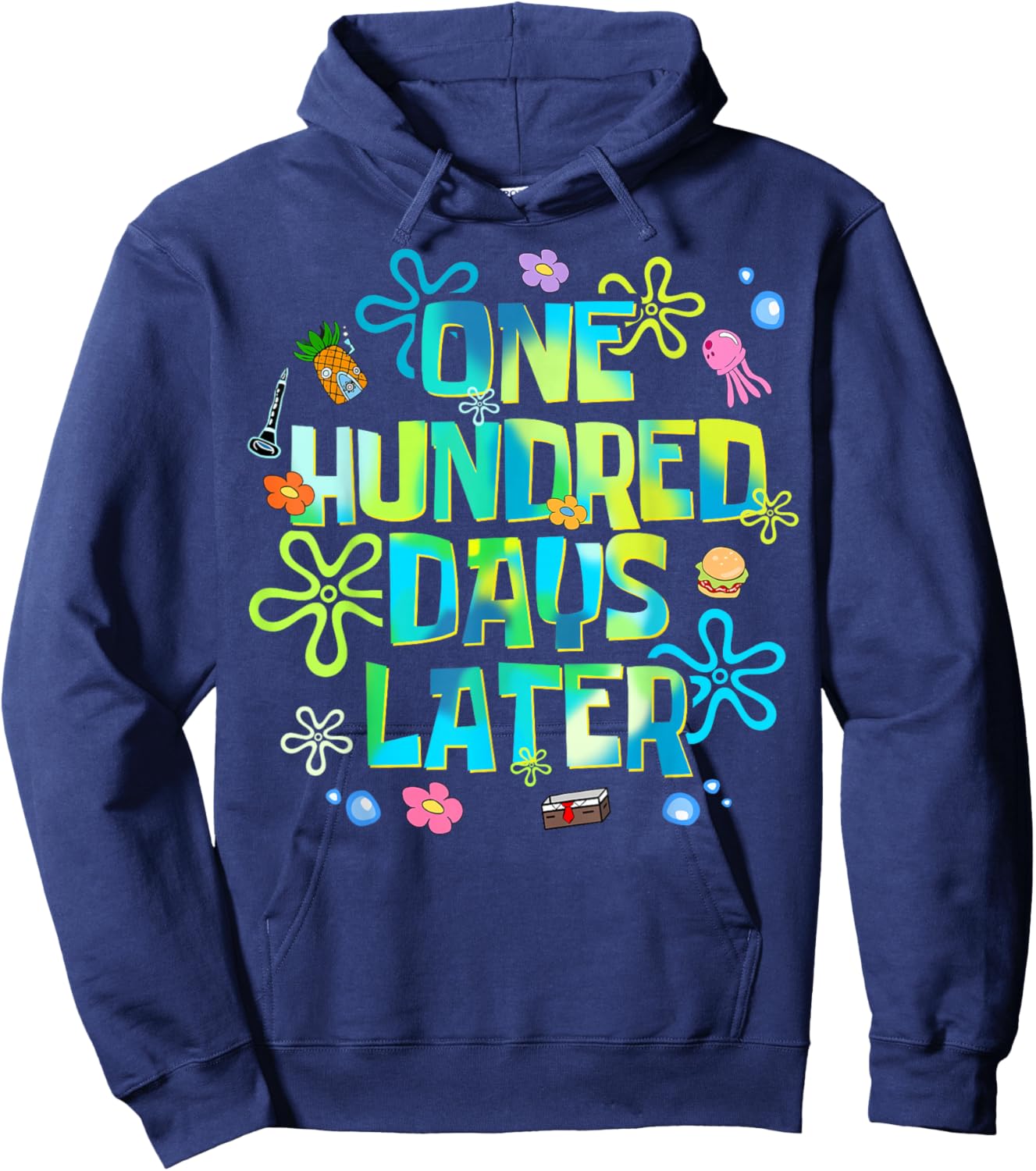 One Hundred Days Later Funny 100 Days of School Teacher Kids Hoodie - Hoodie | Navy