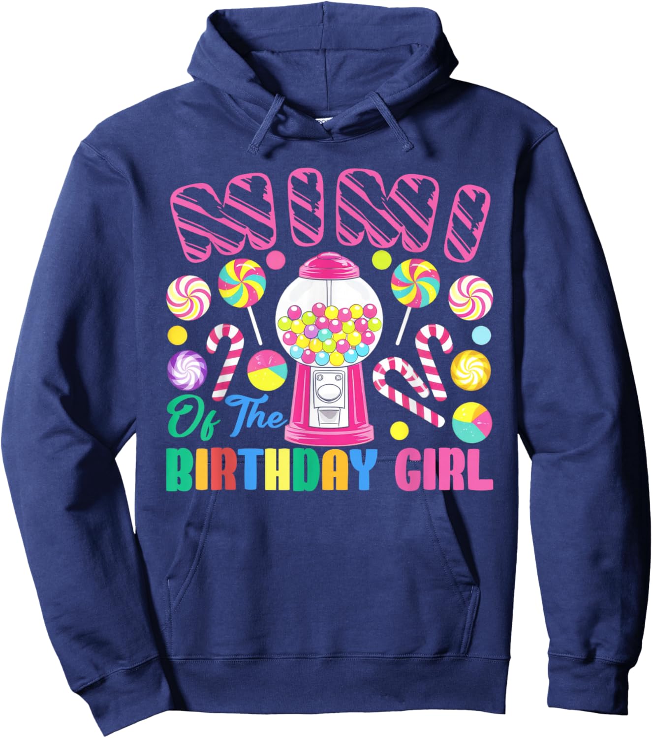 Mimi of The Birthday Girl Candyland Matching Family Hoodie - Hoodie | Navy