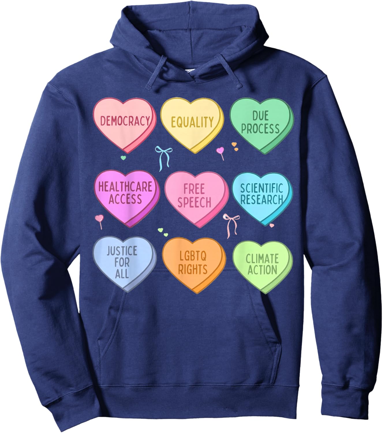 Liberal Values Valentines Hoodie - Hoodie | Navy