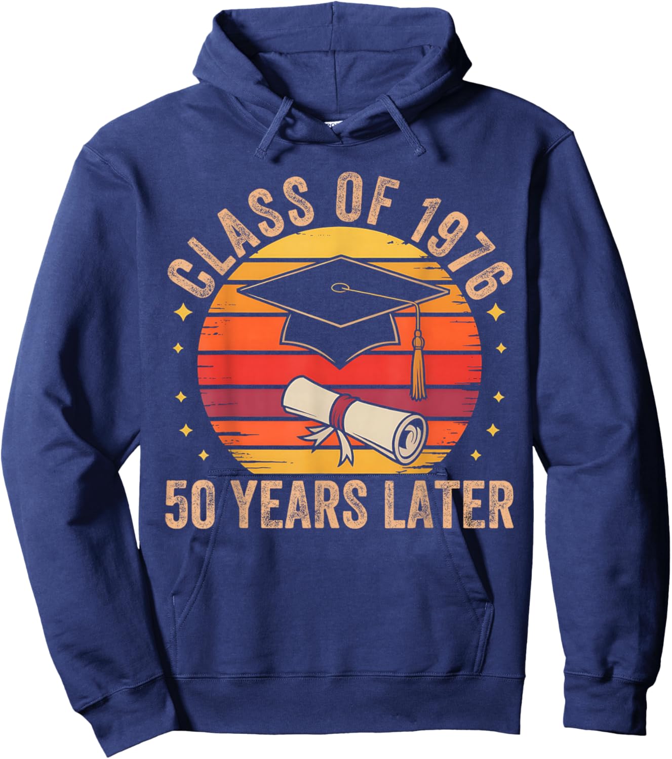 Vintage Class of 1976 50 Years Later Reunion 50th Graduation Hoodie - Hoodie | Navy