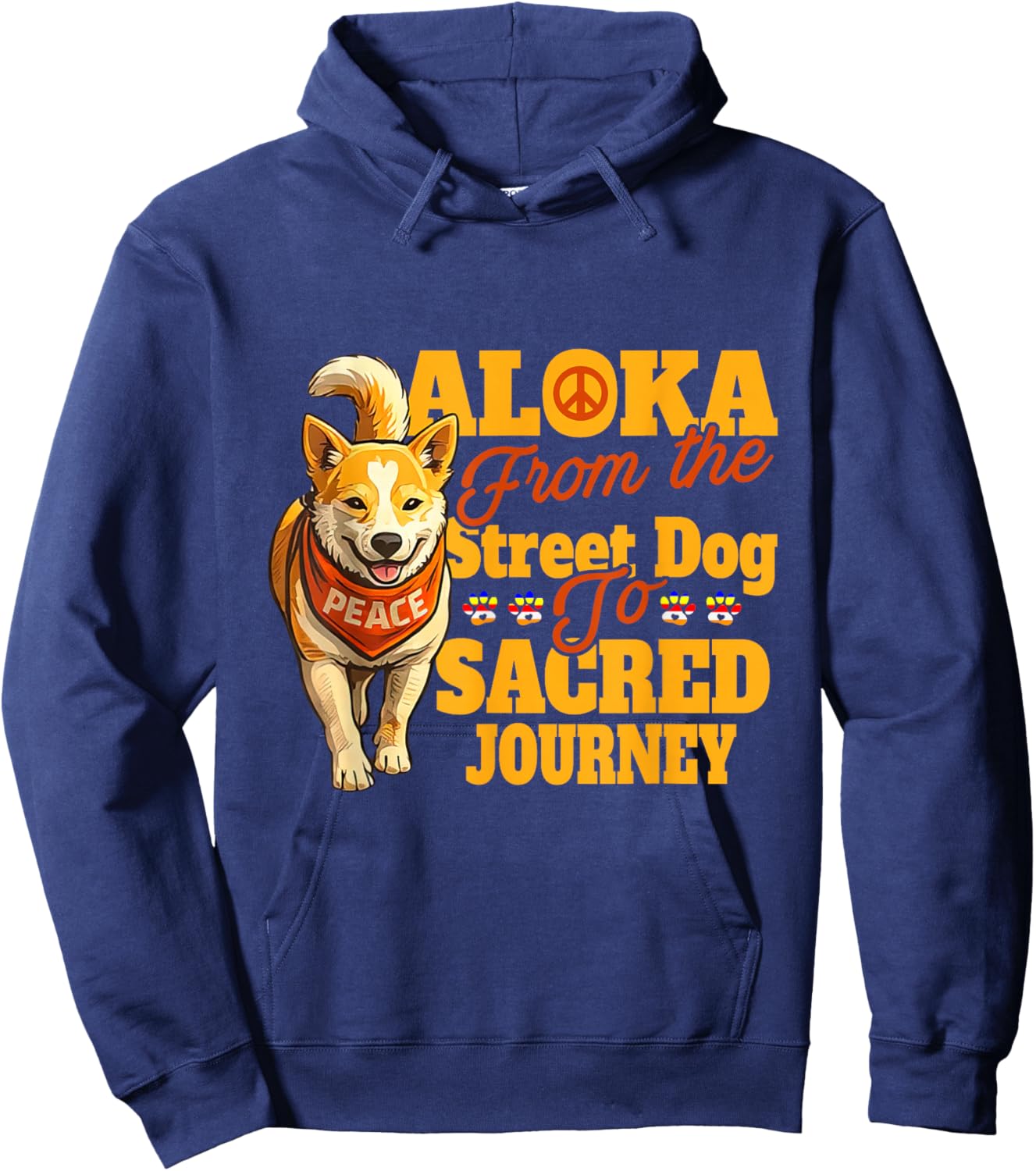 Aloka Dog from The Street Dog to Sacred Journey Hoodie - Hoodie | Navy
