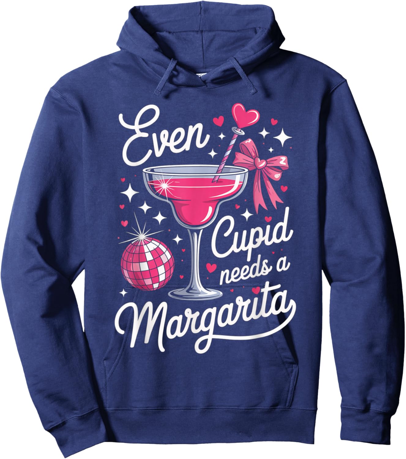 Even Cupid Needs A Margarita Valentine´s Day Hoodie - Hoodie | Navy