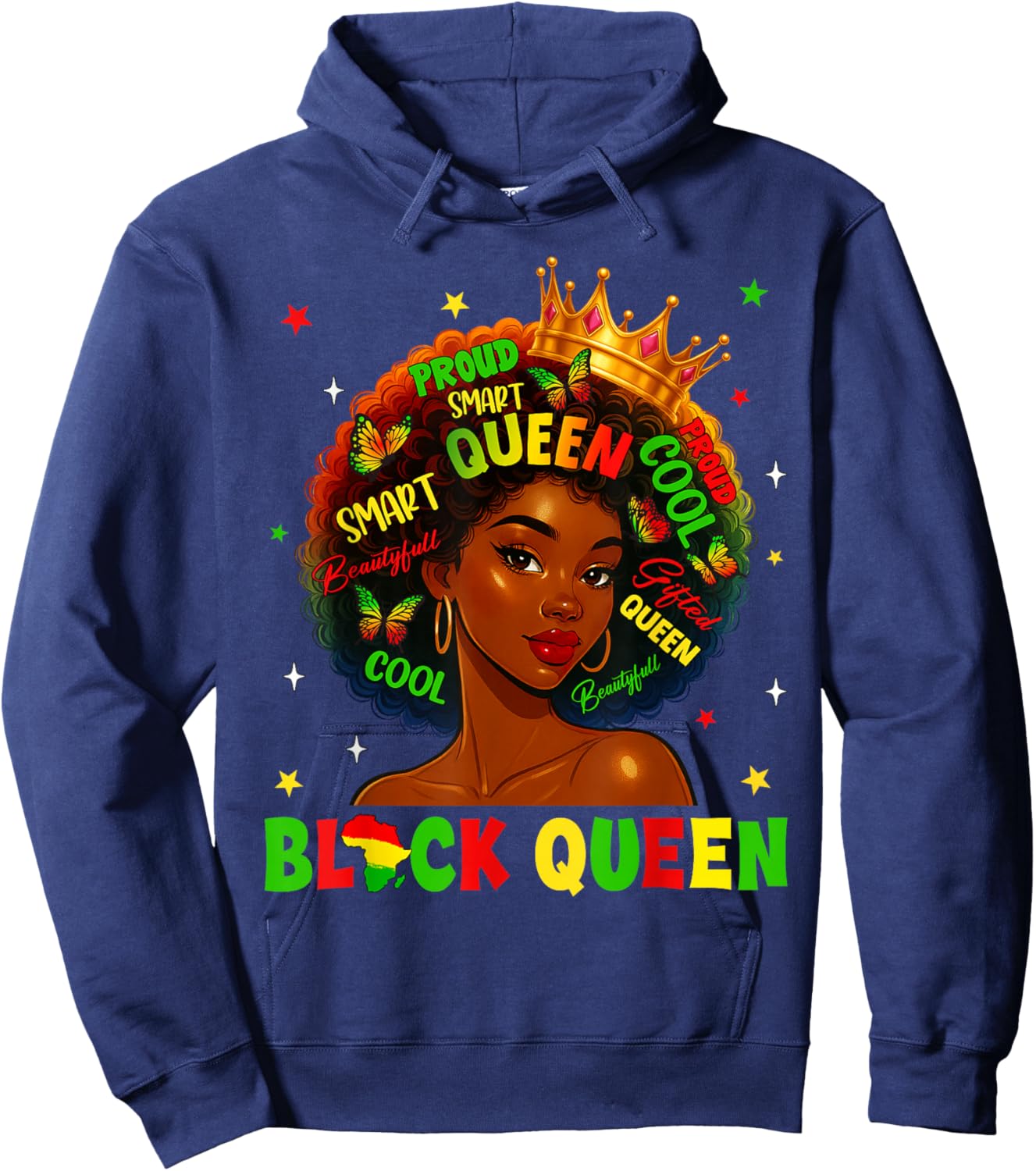 Black History Queen Black History Month Women African Hoodie - Hoodie | Navy