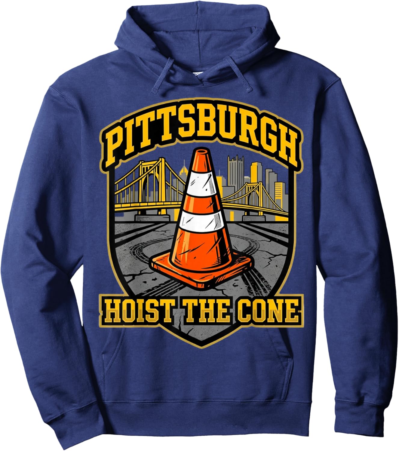 Black and Gold Pittsburgh Fan Hoodie - Hoodie | Navy