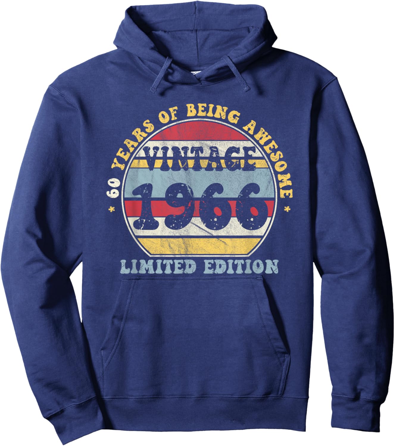 Vintage 1966 Limited Edition 60th Birthday Gifts 60Year Old Hoodie - Hoodie | Navy