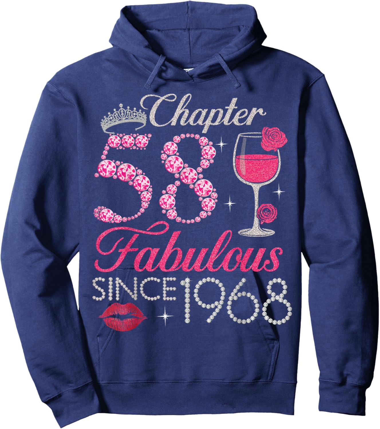 Vintage Chapter 58 Fabulous Since 1968 Birthday Gifts Hoodie - Hoodie | Navy