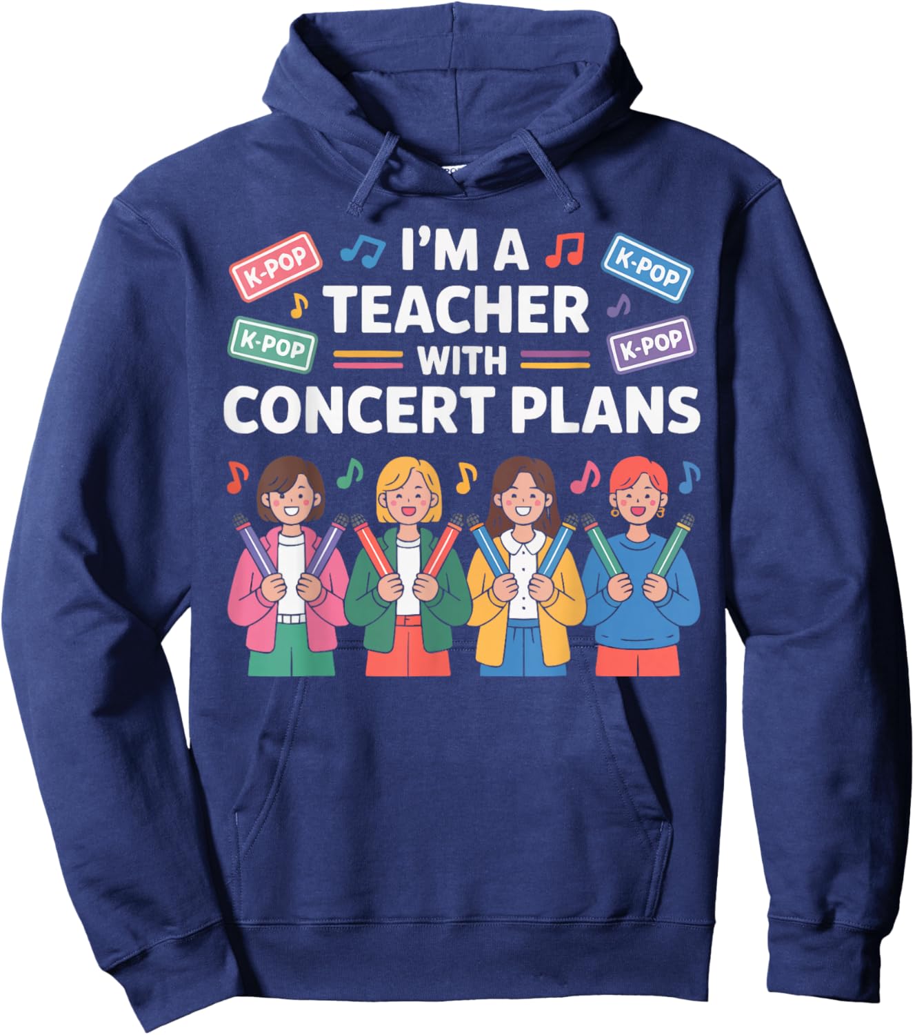 K-Pop Dance Korean Pop Music School Teacher South Korea Kpop Hoodie - Hoodie | Navy