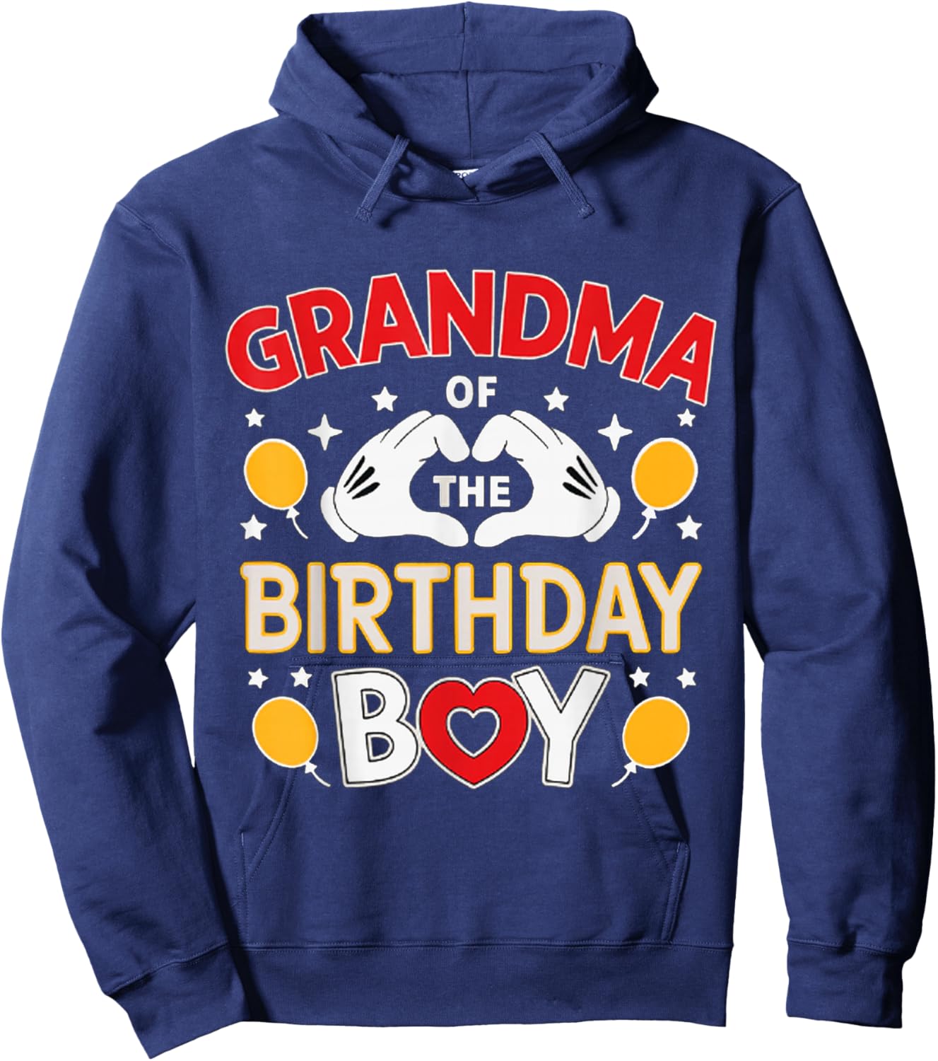 Grandma of The Birthday Boy Family Party Decor Grandson Hoodie - Hoodie | Navy