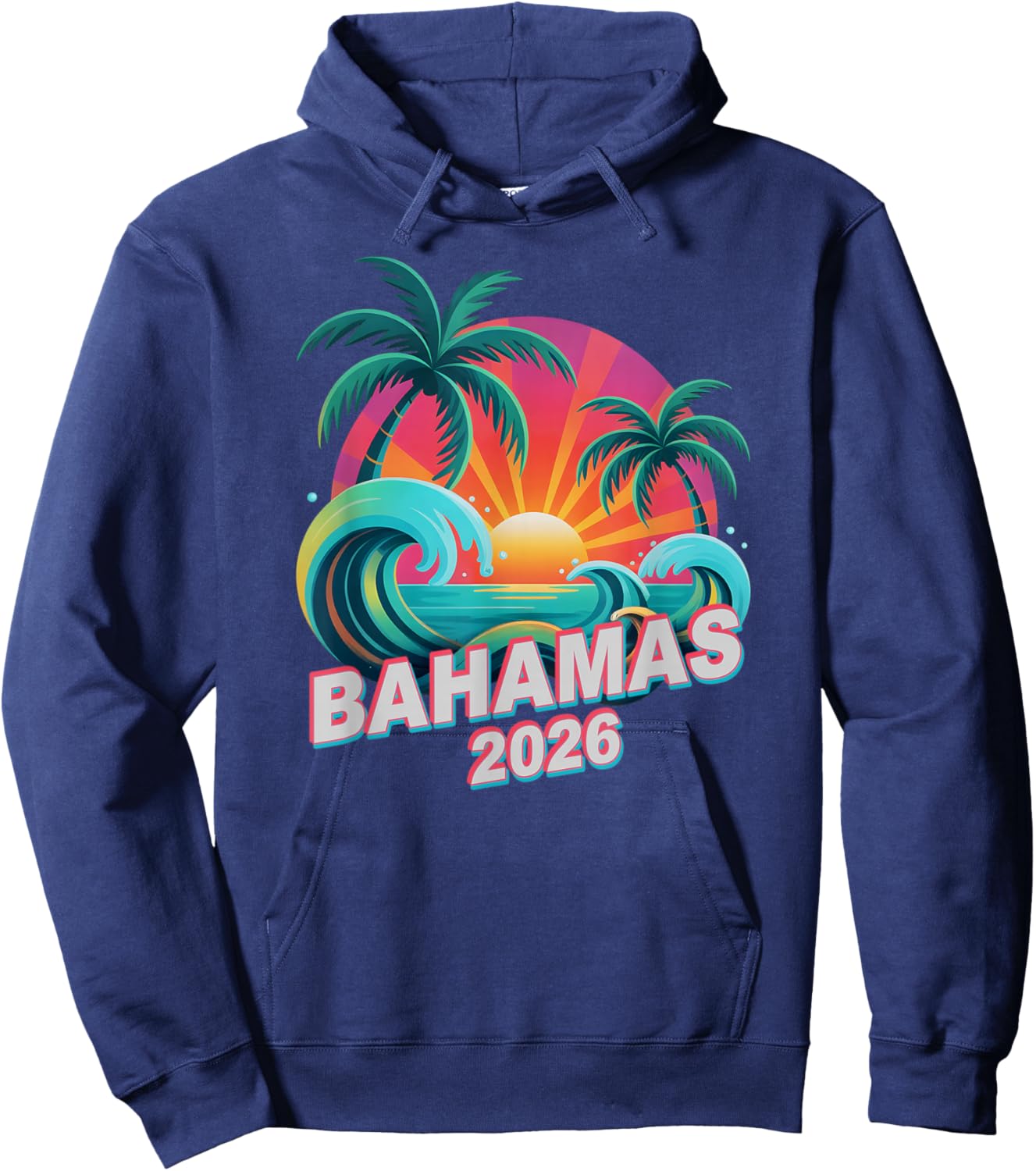 Kids Bahamas 2026 Trip Beaching Vacay Matching All Girls Hoodie - Hoodie | Navy
