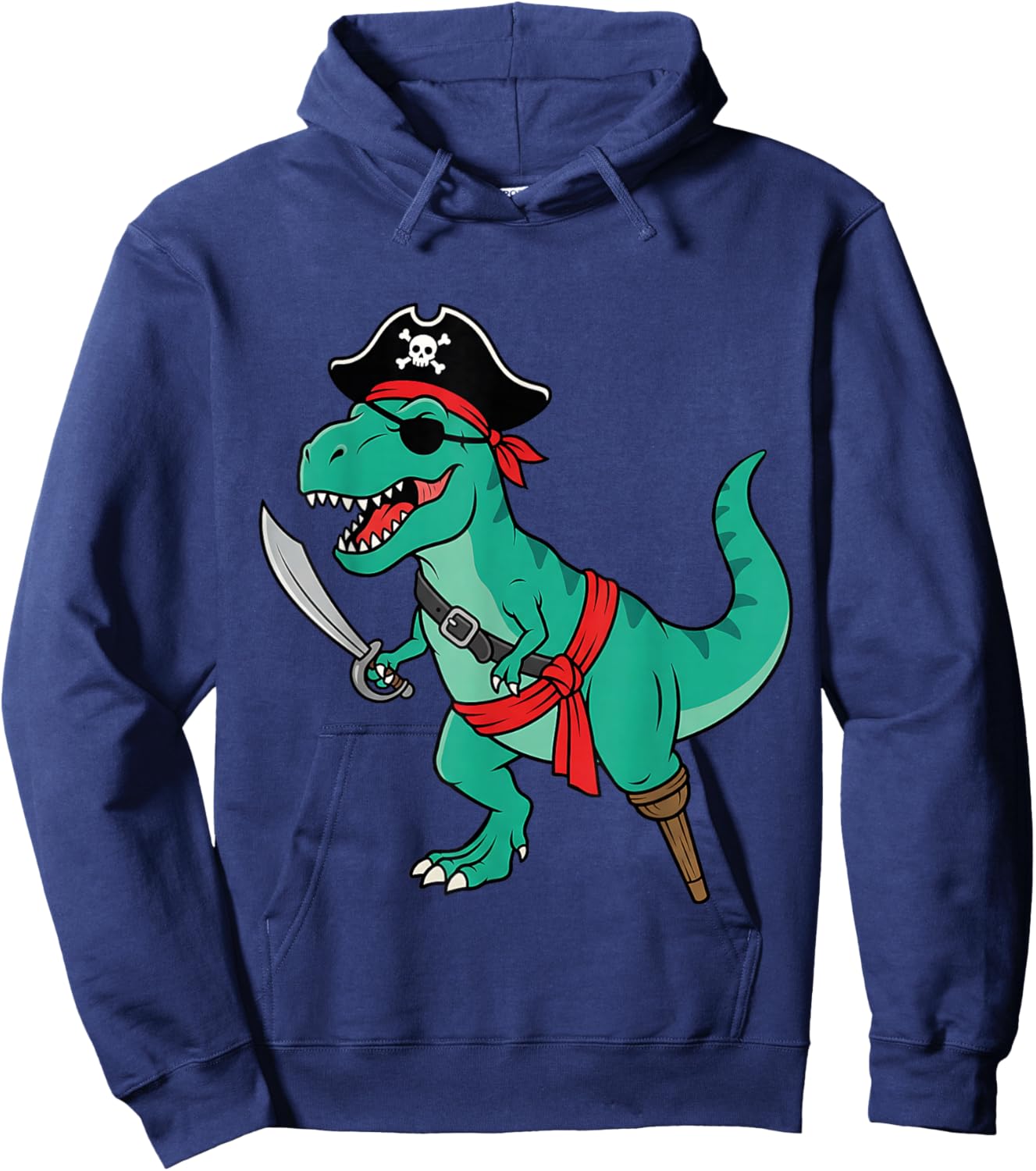Pirate Dinosaur Toddler Boy Funny Kids Halloween Costume Hoodie - Hoodie | Navy