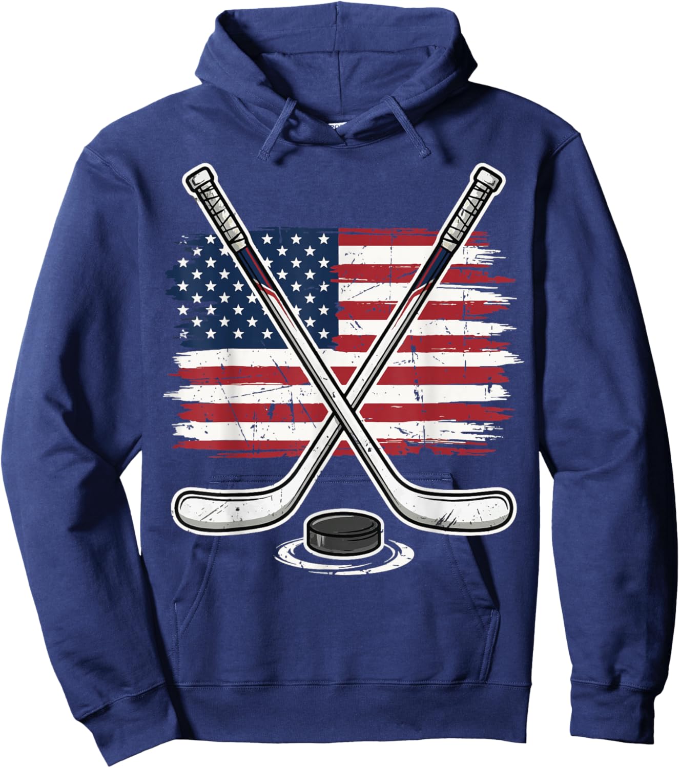Ice Hockey USA Flag Hoodie - Hoodie | Navy