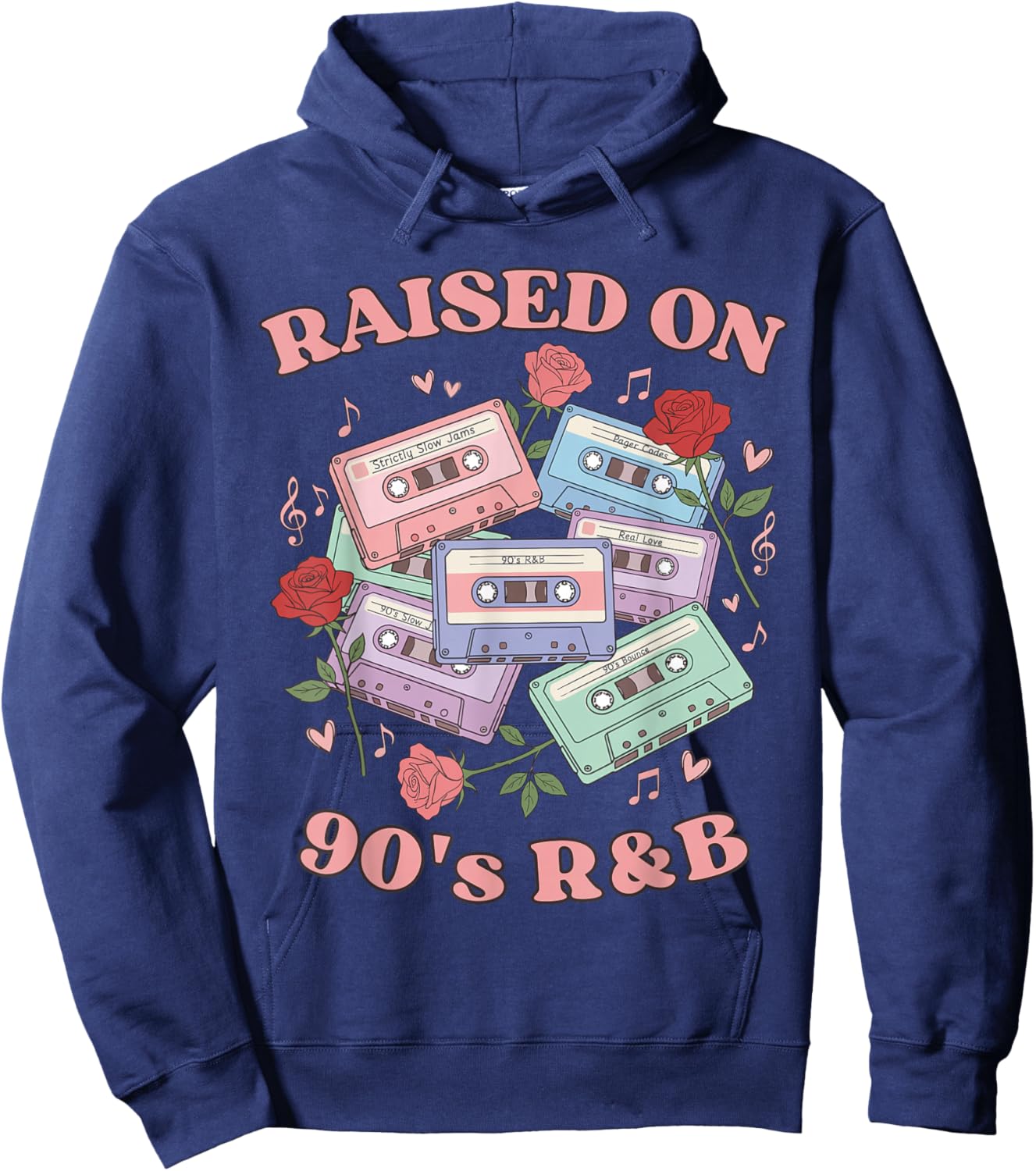 Raised On 90s R&B, 90s R&B Hoodie - Hoodie | Navy