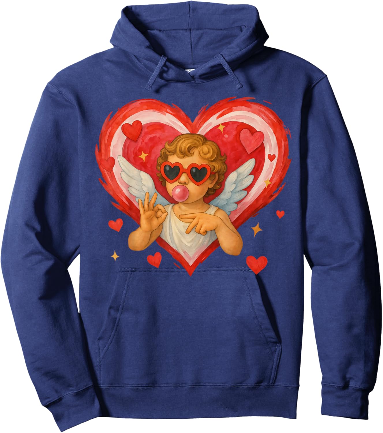Funny 6 7 Meme Heart Cupid Says Six Seven 67 Valentine’s Day Hoodie - Hoodie | Navy