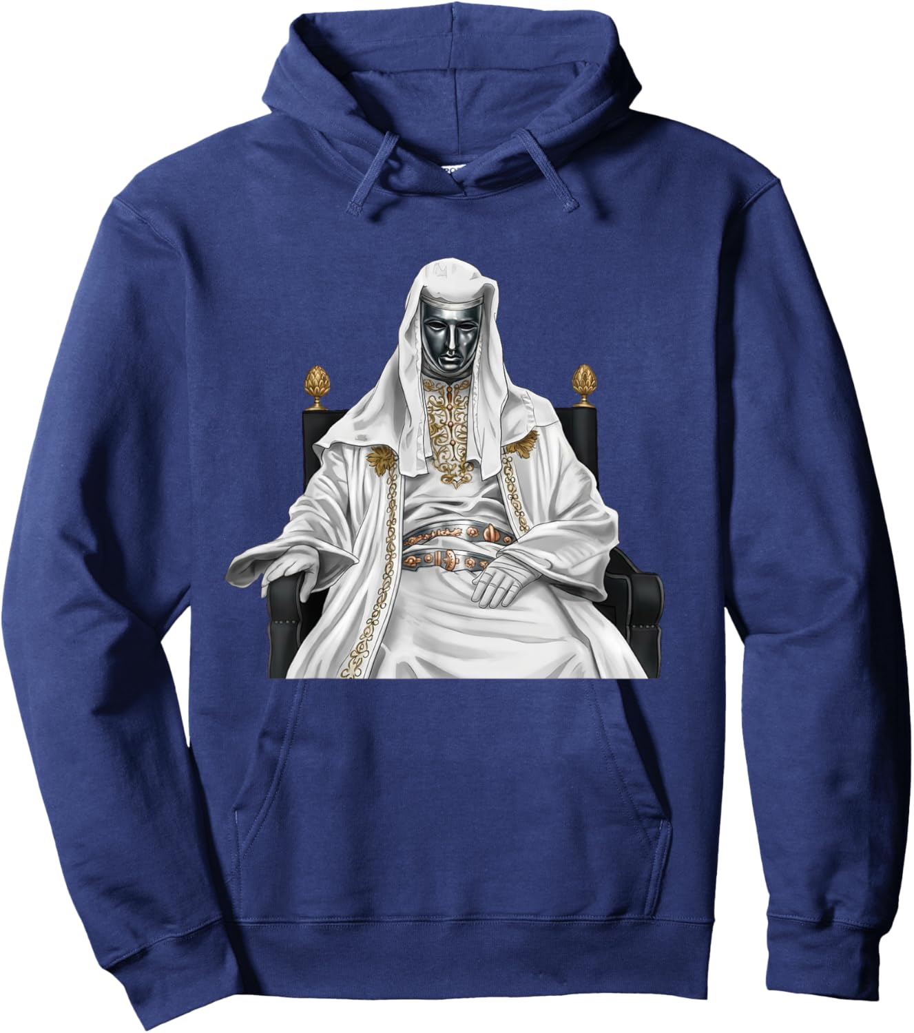 Silver Mask King Baldwin Meme Hoodie - Hoodie | Navy