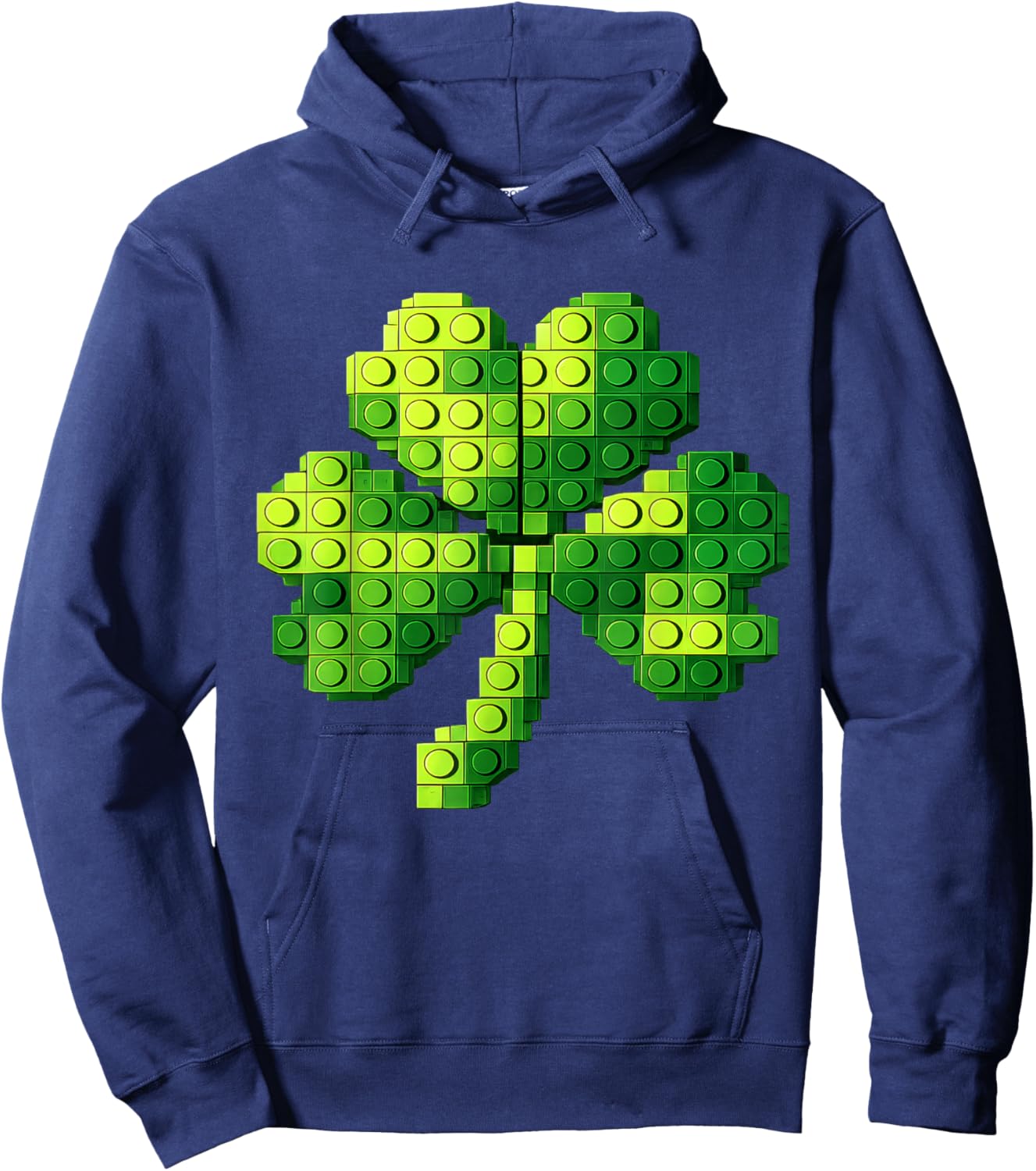 Funny Building Shamrock Blocks St Patricks Day Kids Boys Hoodie - Hoodie | Navy