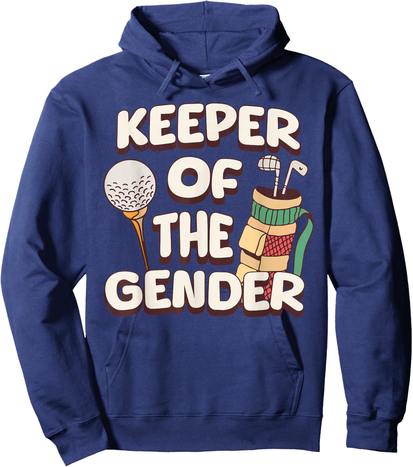 Keeper of The Gender Golf Golfing Sports Gender Reveal Party Hoodie - Hoodie | Navy