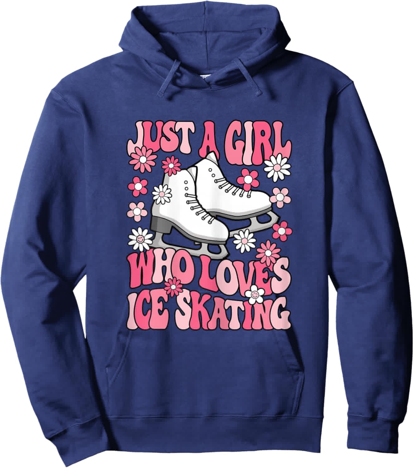Just A Girl Who Loves Ice Skating Skater Women Girls Kids Hoodie - Hoodie | Navy