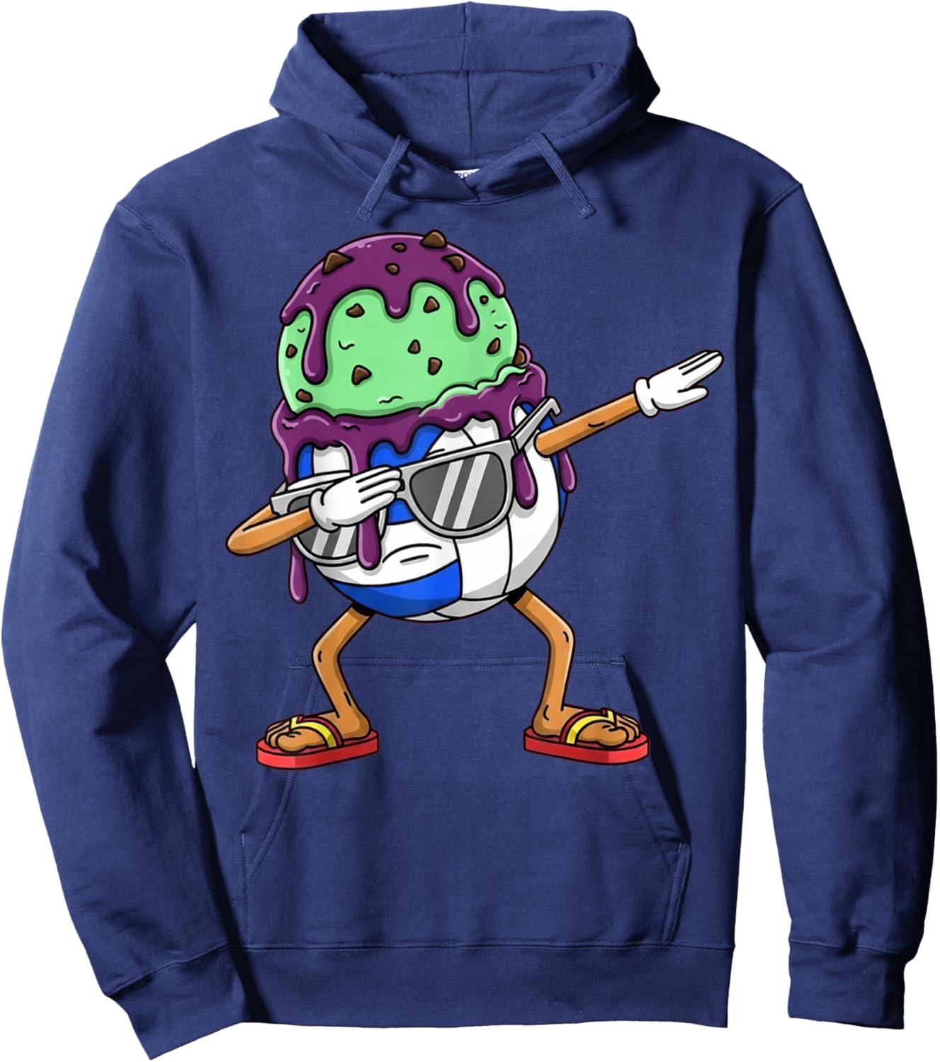 Dabbing Volleyball Drip Ice Cream Kids Youth Boys Girls Hoodie - Hoodie | Navy