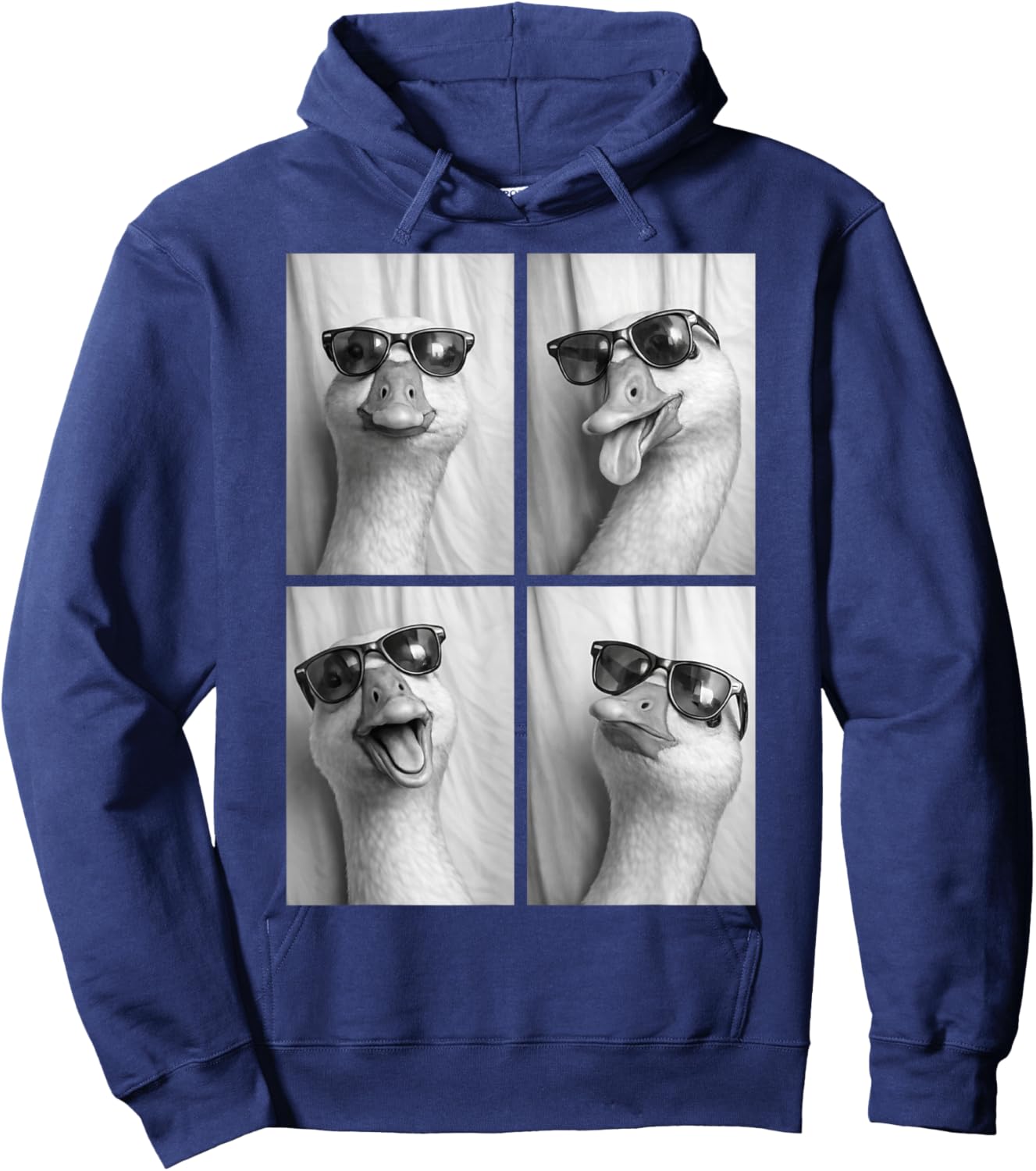 Cool Goose with Sunglasses PhotoBooth Funny Farm Bird Animal Hoodie - Hoodie | Navy