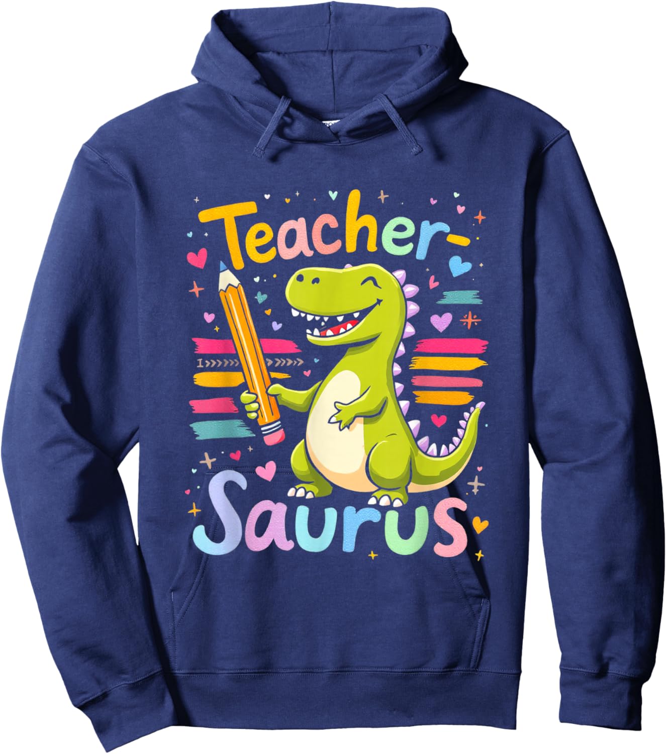 Teacher-Saurus Teacher Dinosaur Hoodie - Hoodie | Navy
