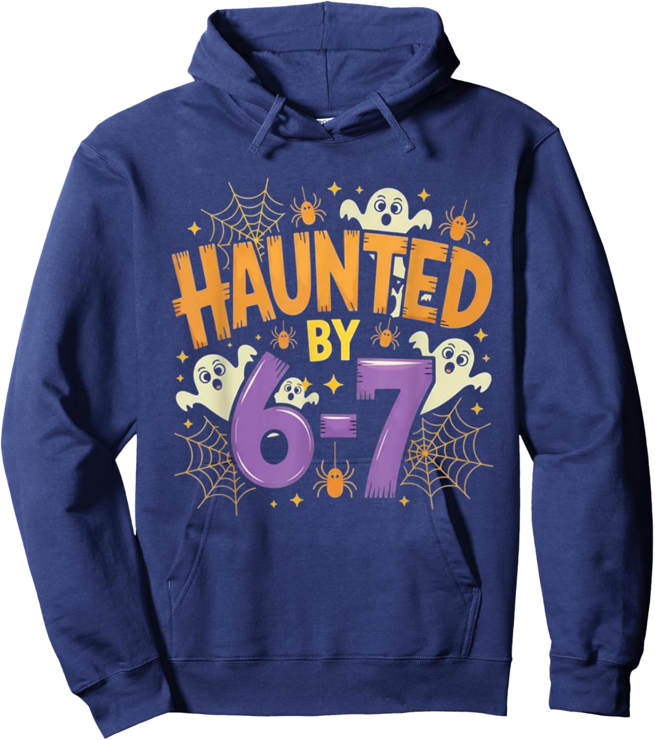 Hunted by 6 7 Halloween Meme Hoodie - Hoodie | Navy