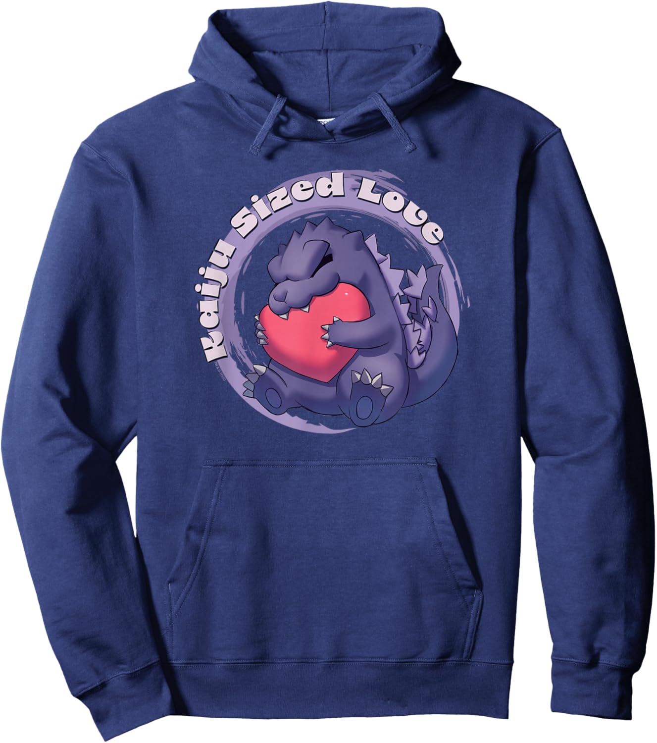 Godzilla Kaiju Sized Love Cute Cuddly Heart Valentine's Day Hoodie - Hoodie | Navy