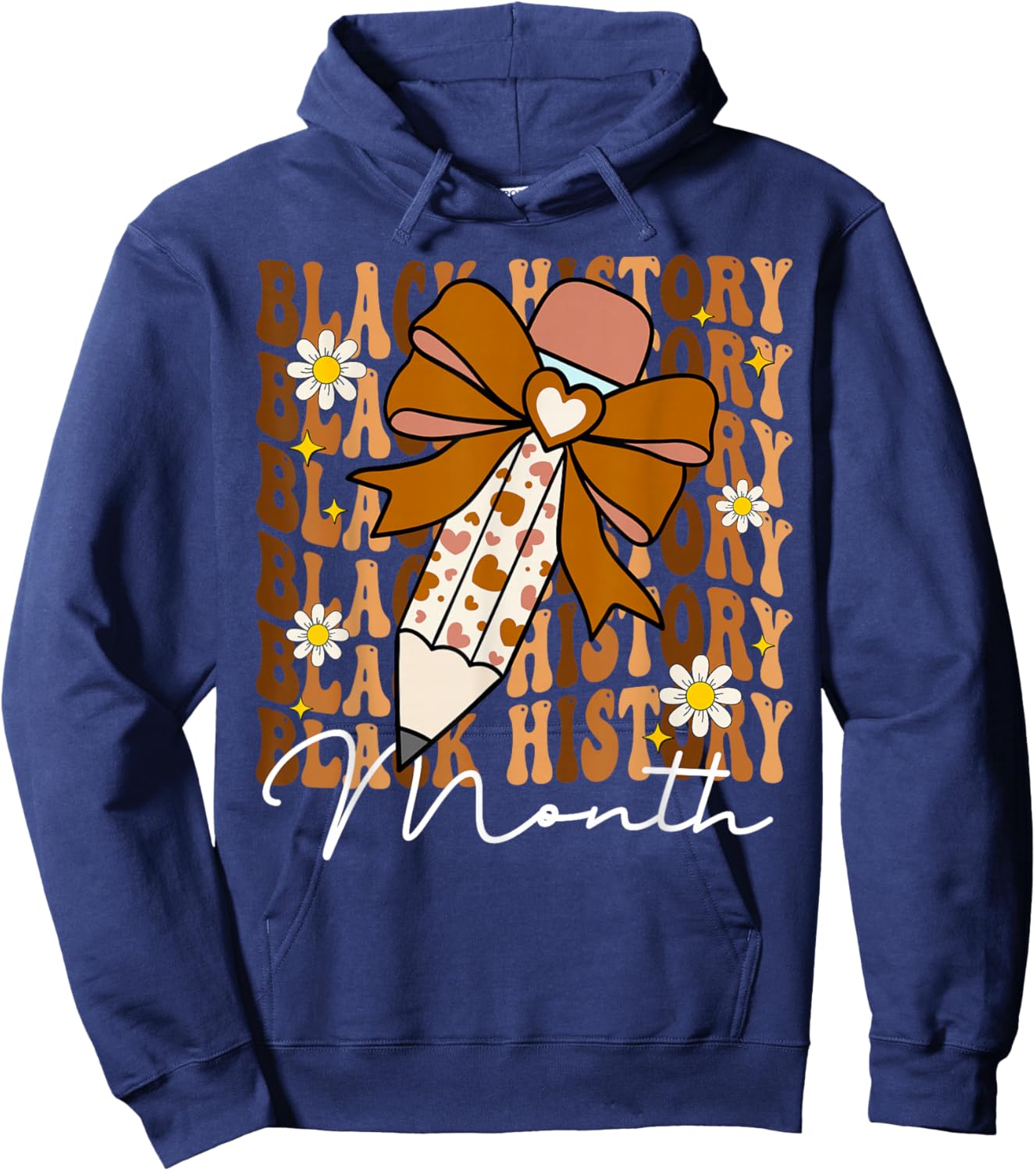 Black History Month African American Teacher Melanin Women Hoodie - Hoodie | Navy