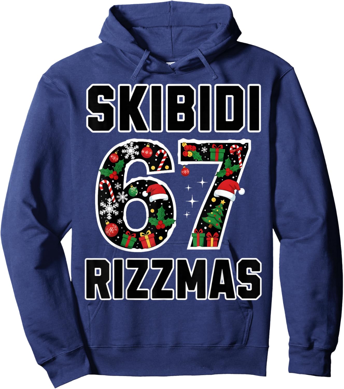 Rizz Christmas 67 Funny Xmas Gen Alpha Skibidi Rizzmas 67 Hoodie - Hoodie | Navy