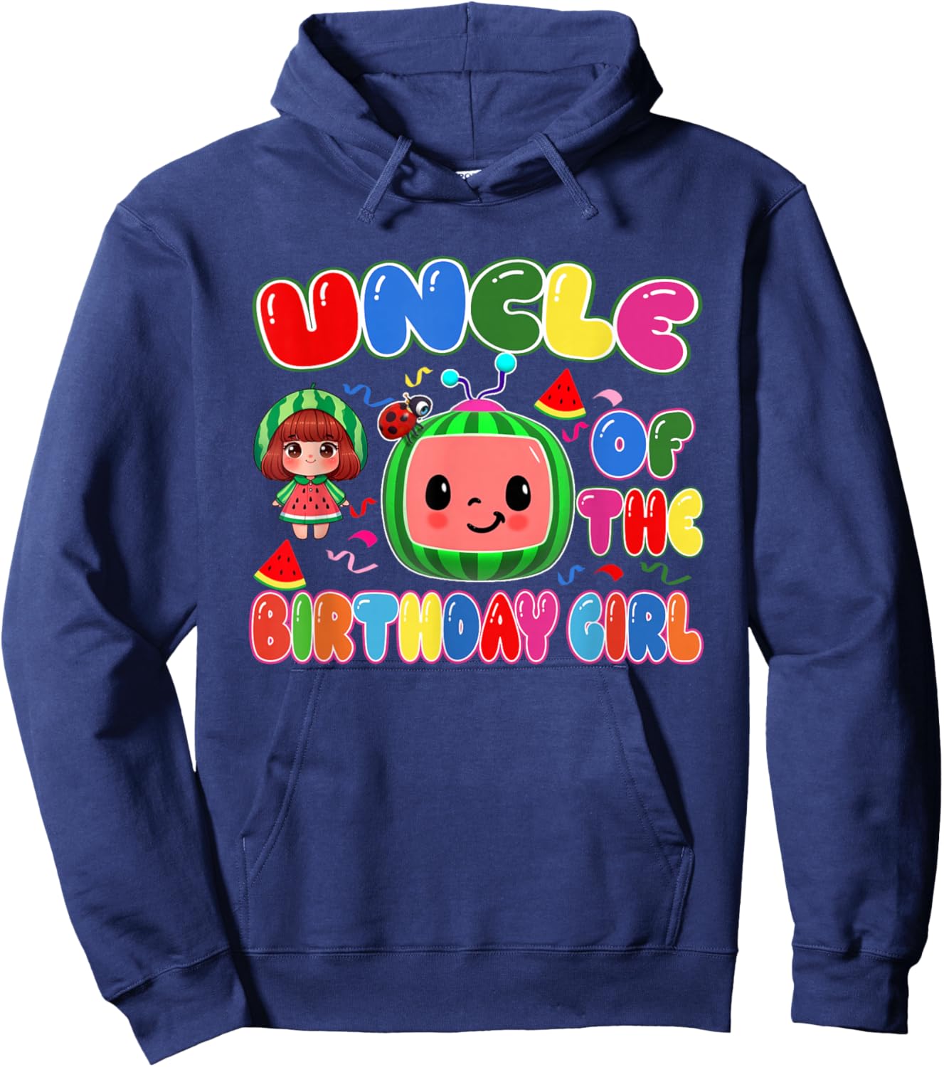 Uncle of The Birthday Girl Melon Family Matching Funny Hoodie - Hoodie | Navy