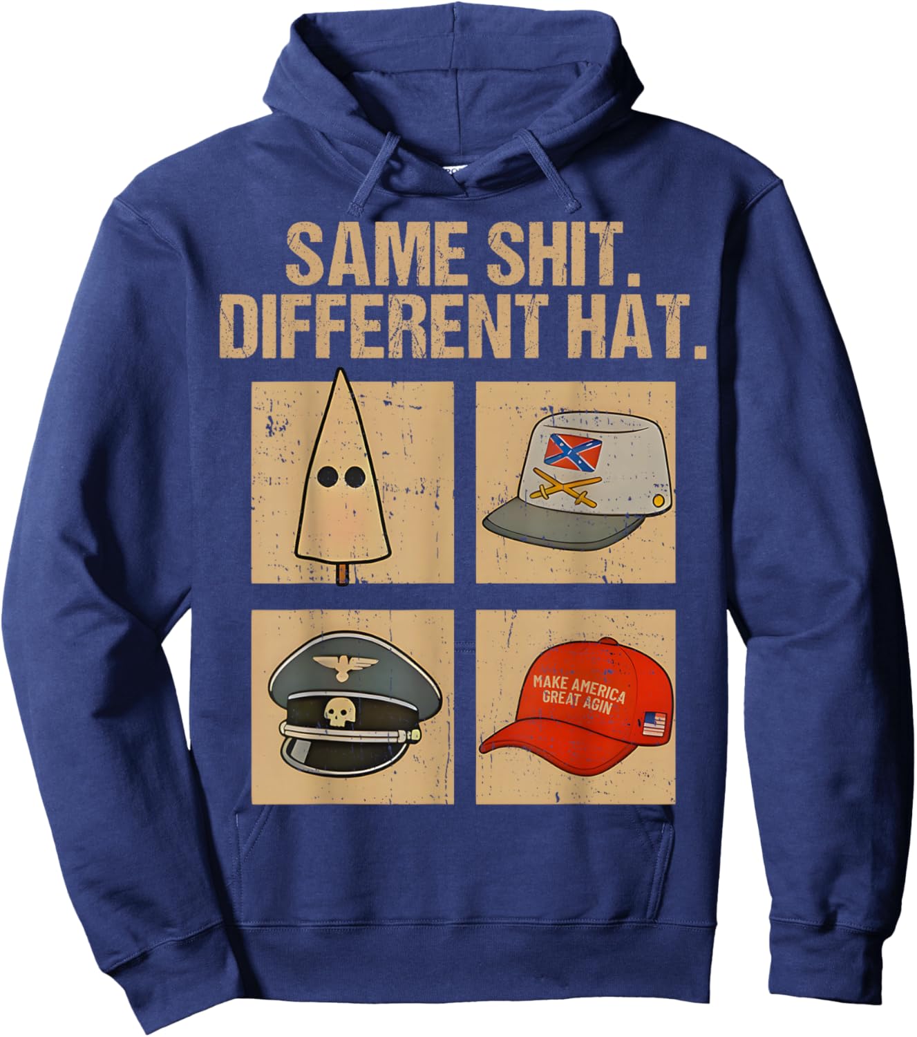 Same Shit Different Hat Retro Vintage Funny Women Hoodie - Hoodie | Navy