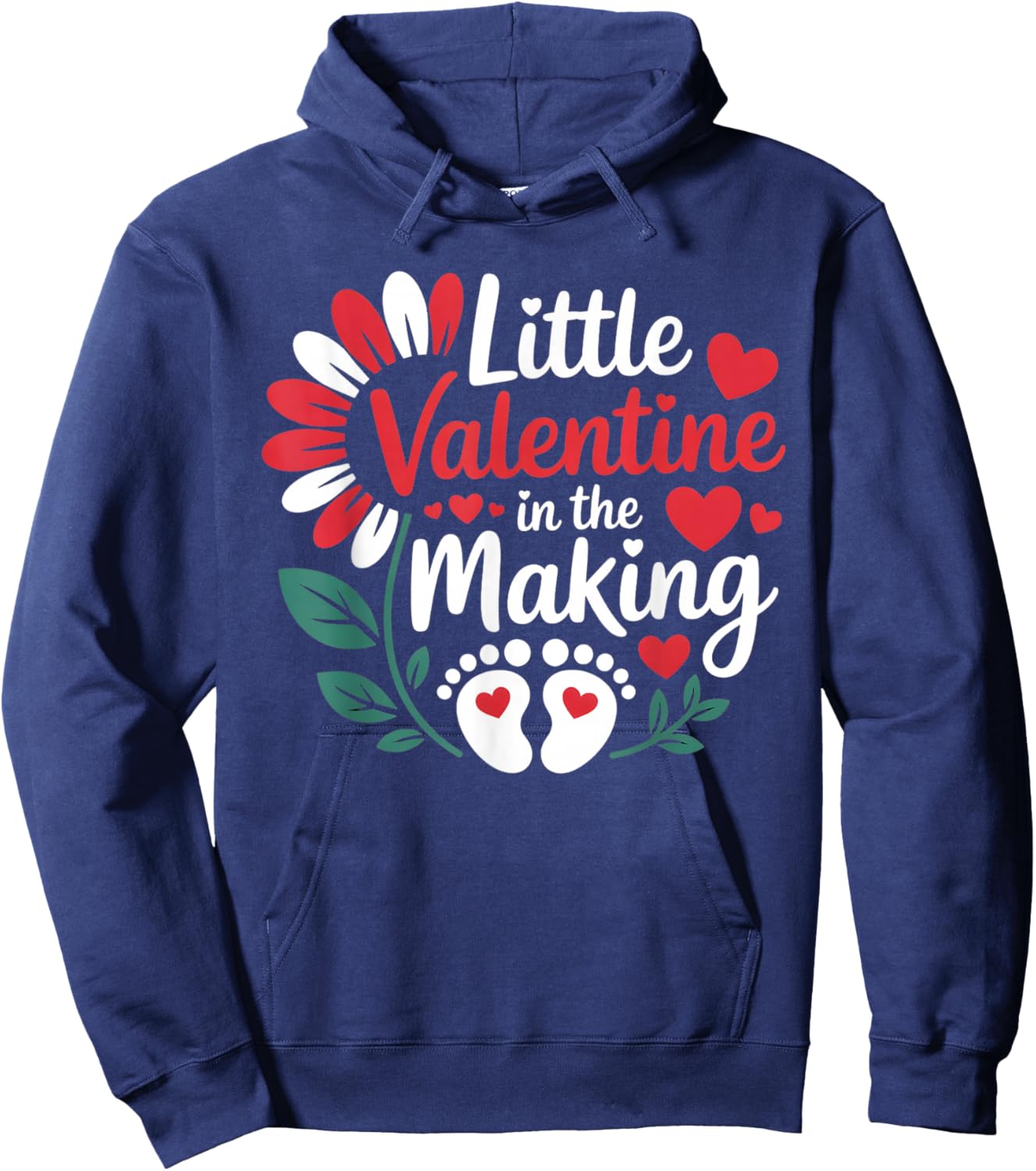 Cute Little Valentine in The Making Pregnancy Reveal Hoodie - Hoodie | Navy