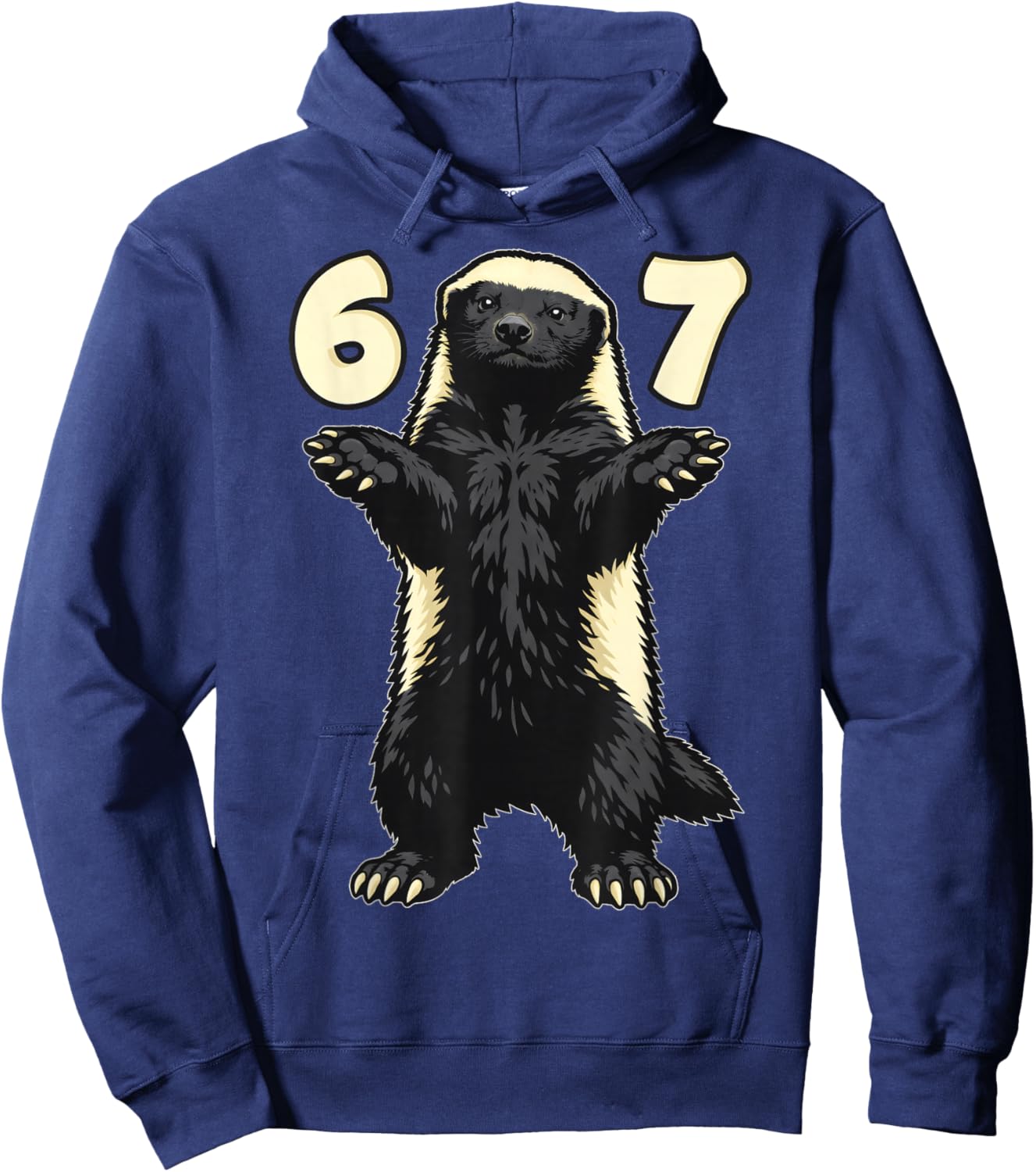 Honey Badger 67 Hand Motion Meme Kids Teens Young Adults Hoodie - Hoodie | Navy