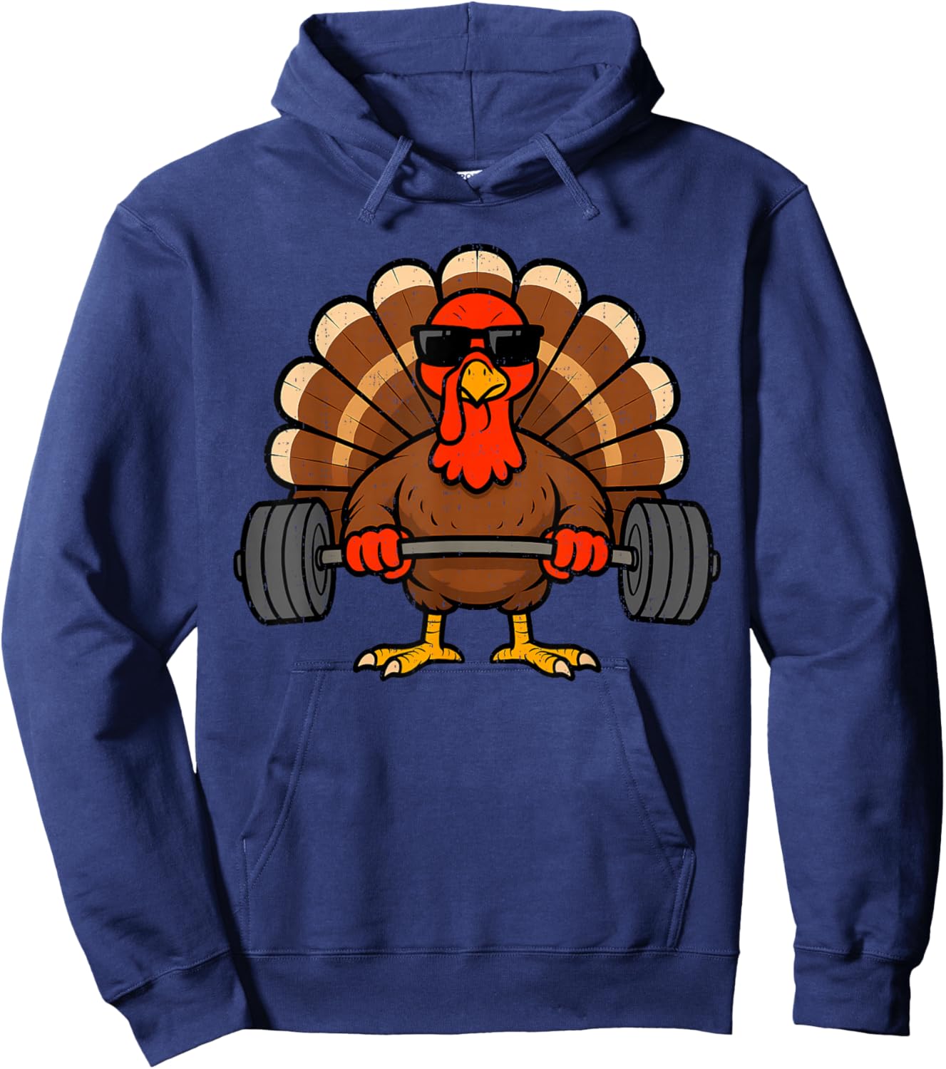 Funny Turkey Gym Workout Thanksgiving Fitness Gymer Men Boys Hoodie - Hoodie | Navy