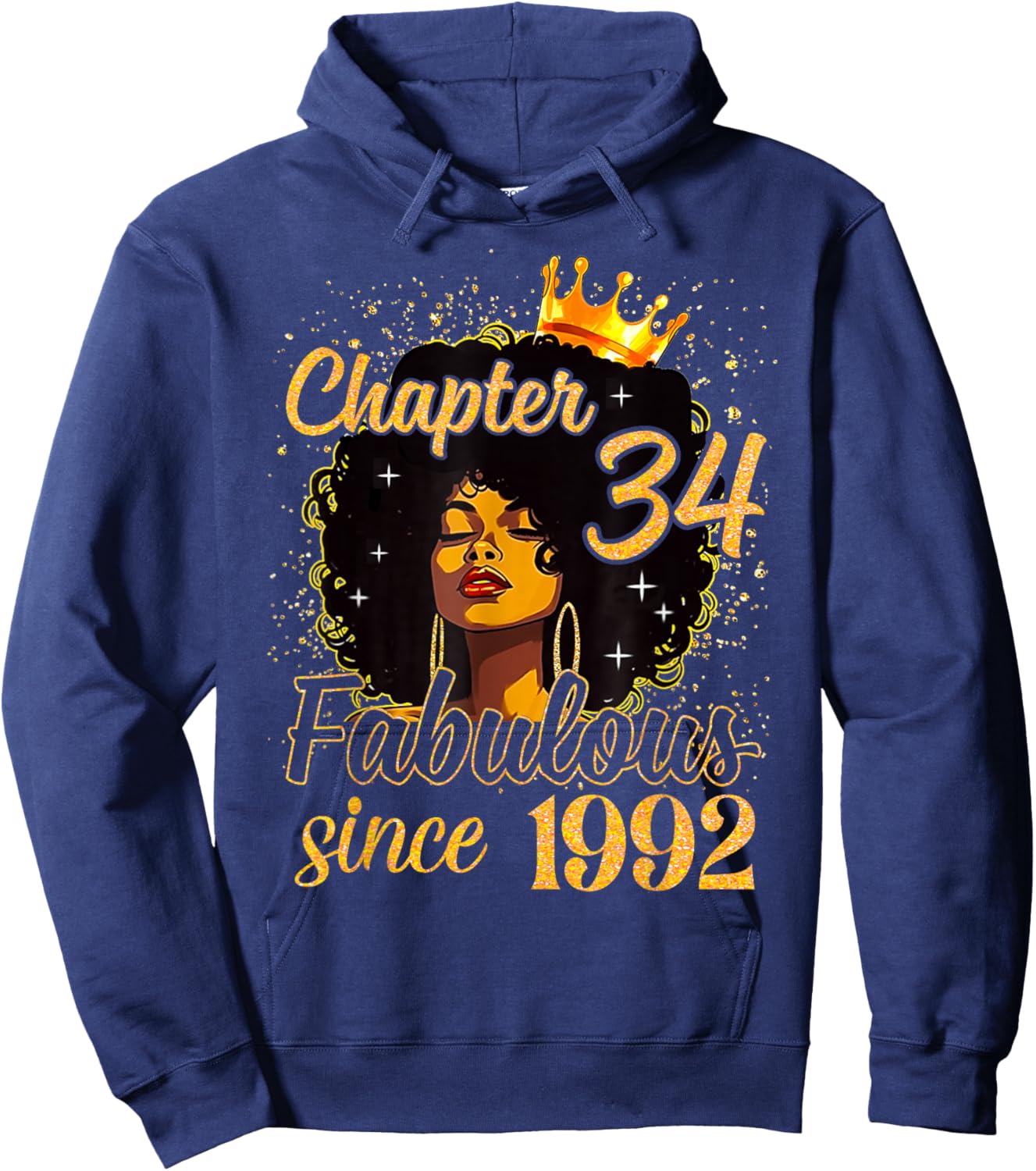 Chapter 34 Fabulous Since 1992 Birthday Melanin Women Girl Hoodie - Hoodie | Navy