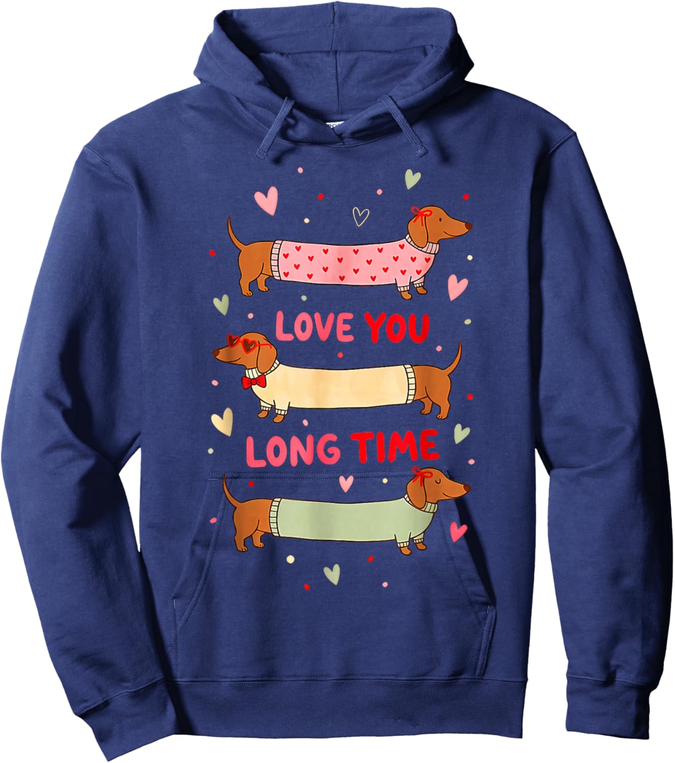 Love You Long time, Dachshund Mom Hoodie - Hoodie | Navy