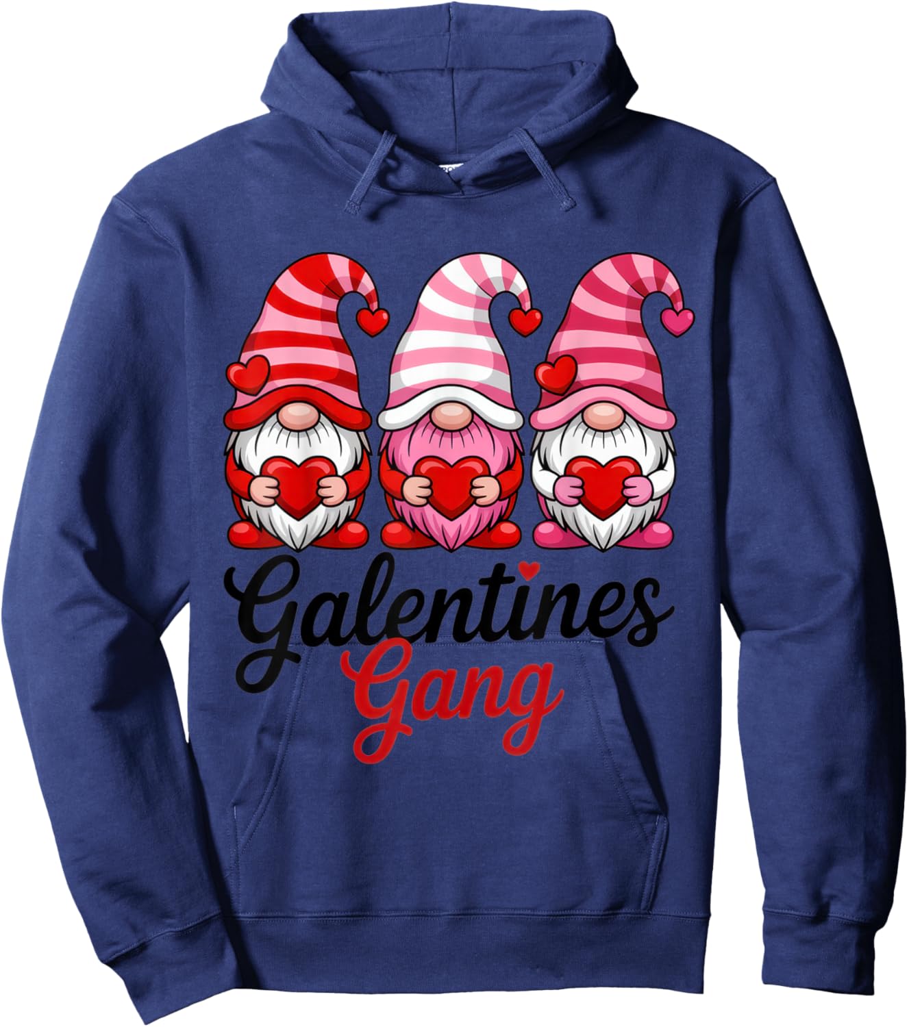 Galentines Gang Funny Valentine's Day Gnomes for Ladies Hoodie - Hoodie | Navy