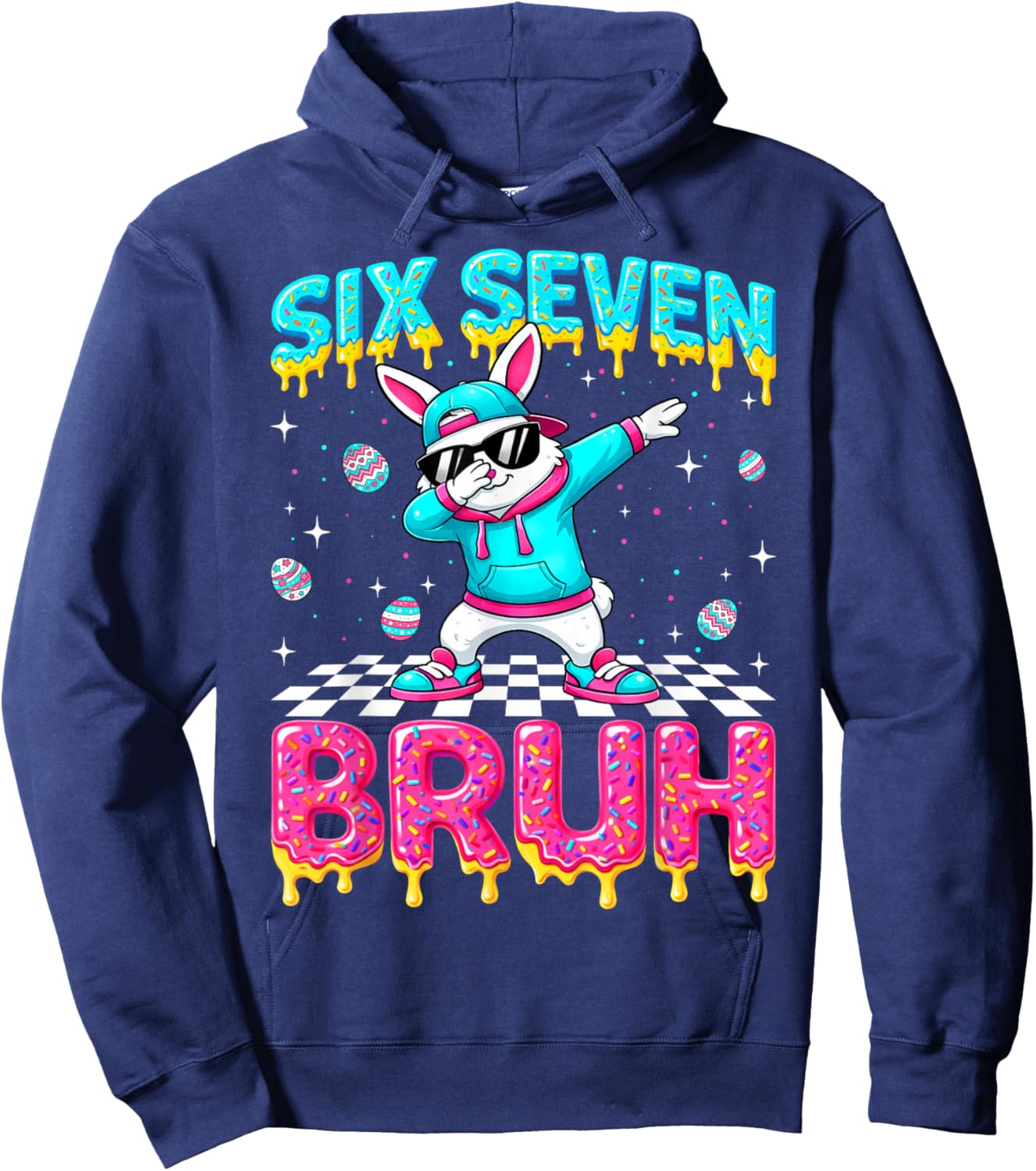Dabbing Bunny Drip Dripping Rabbit Easter Toddlers Boys Hoodie - Hoodie | Navy