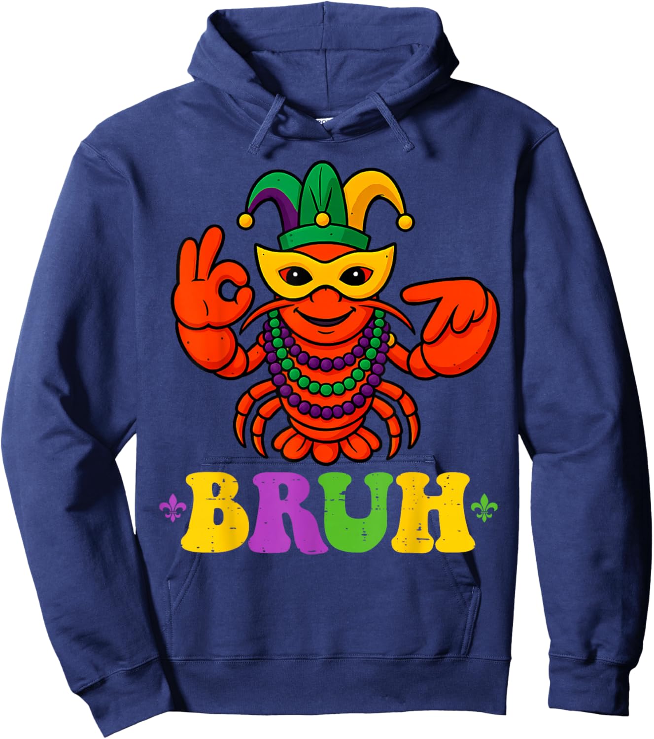 67 Bruh Mardi Gras Crawfish Funny Six Seven Meme Boys Kids Hoodie - Hoodie | Navy