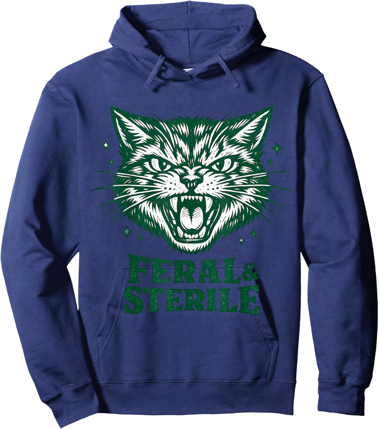 Feral & Sterile Retro Cat TNR Mom Funny Women Cat Lover Hoodie - Hoodie | Navy