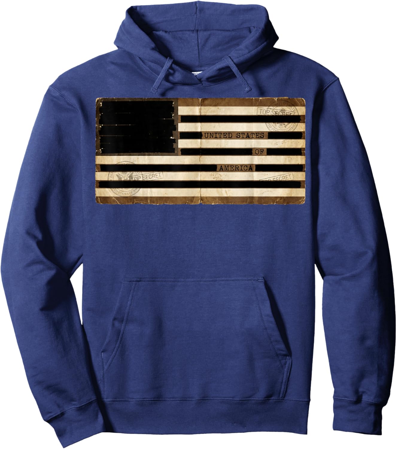 Censored Documents American Flag | United States of America Hoodie - Hoodie | Navy