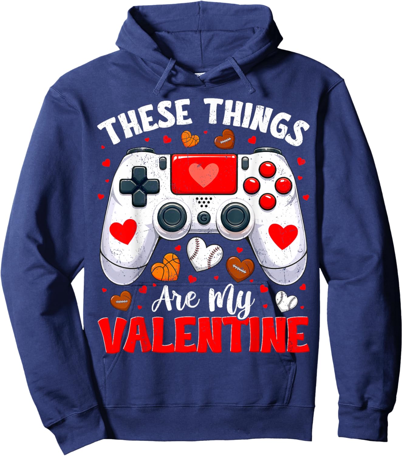 These Thing are My Valentine Gaming Sports Outfit Boy Kid Hoodie - Hoodie | Navy