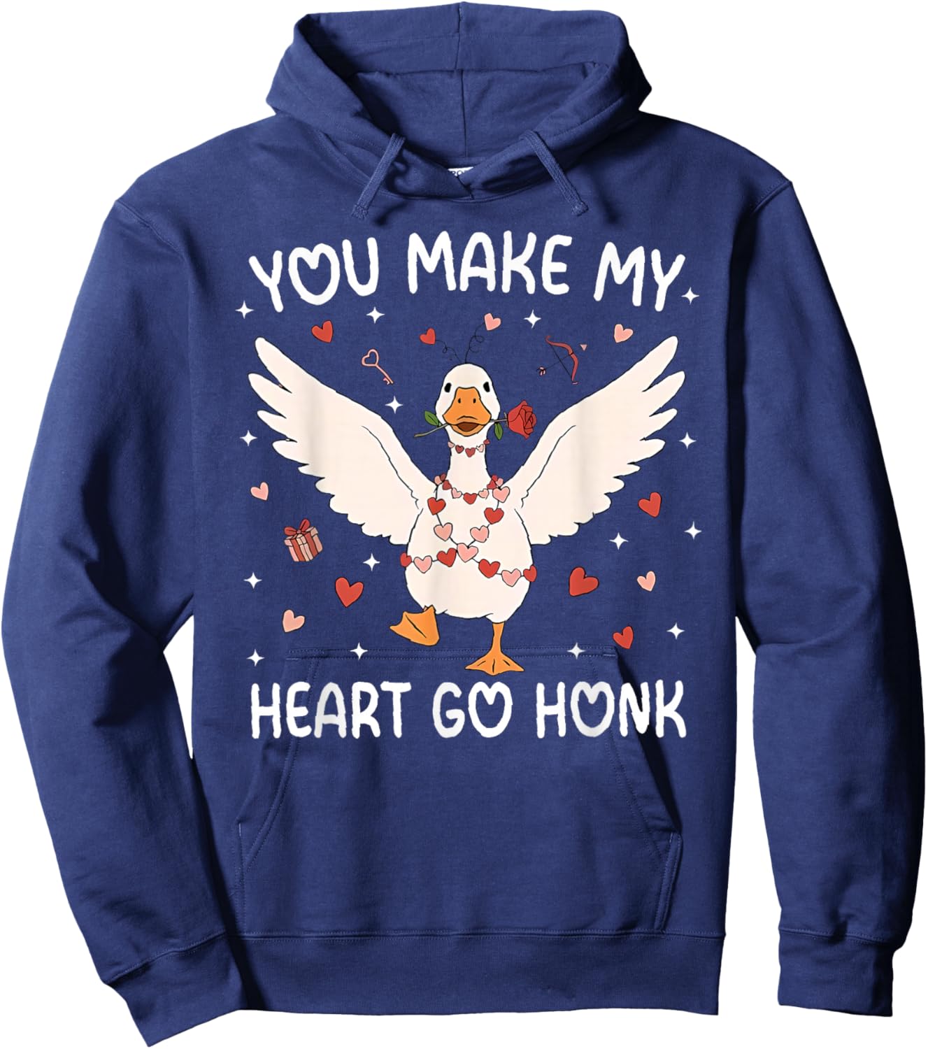You Make My Heart Go Honk Valentine Goose Hoodie - Hoodie | Navy