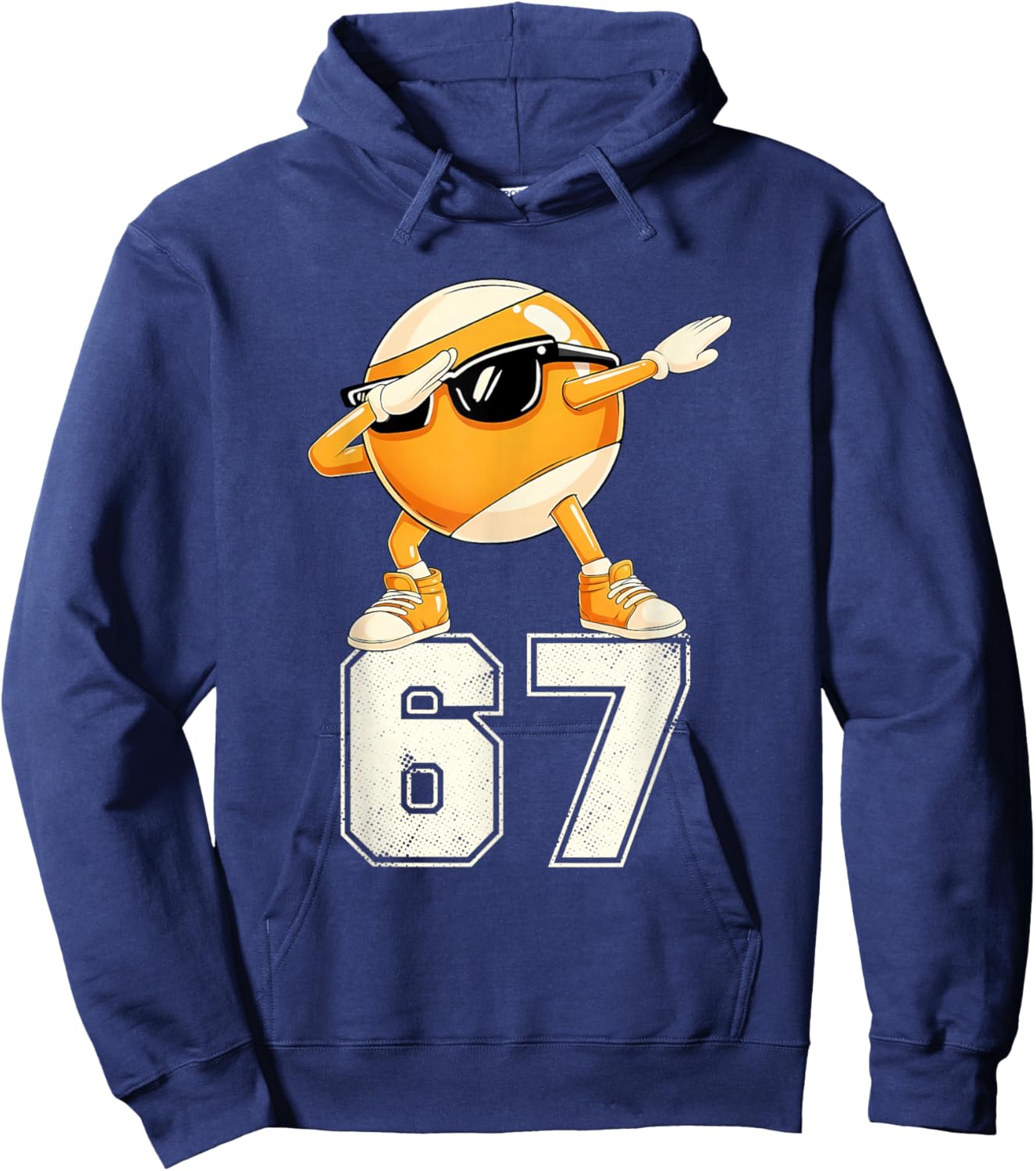 Six Seven Sunglasses Dabbing Pool Ball Billiards 67 Meme Boy Hoodie - Hoodie | Navy