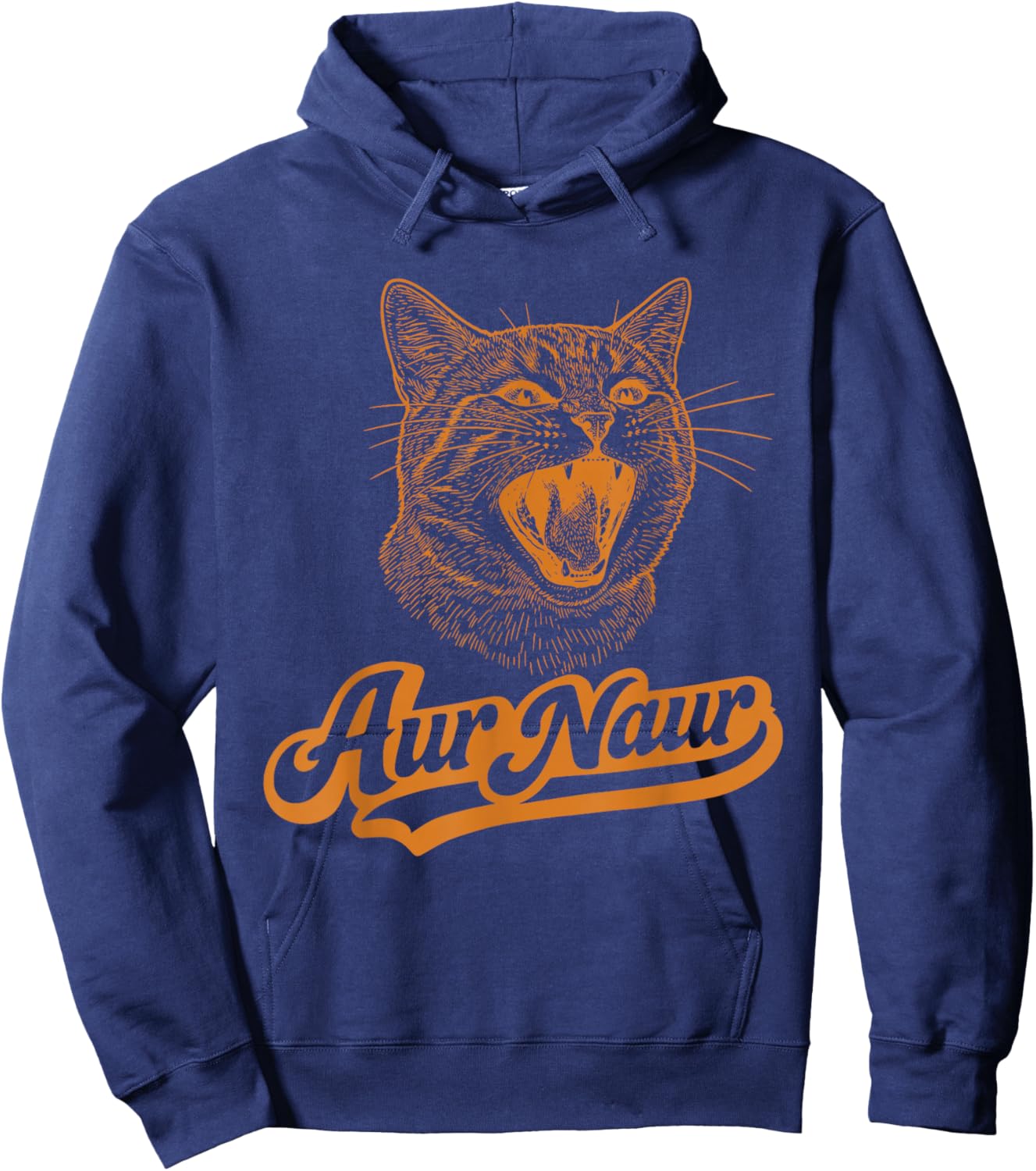AUR Naur Cat Funny Sarcastic Oh No Australian Accent Hoodie - Hoodie | Navy