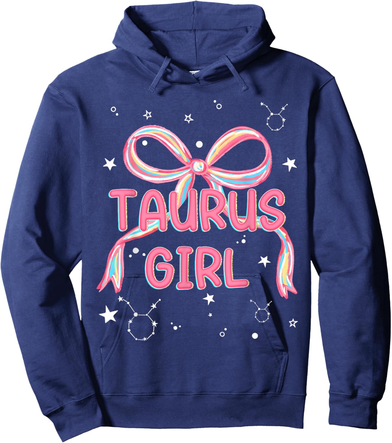 Cute Coquette Taurus Girl Zodiac April May Birthday Hoodie - Hoodie | Navy